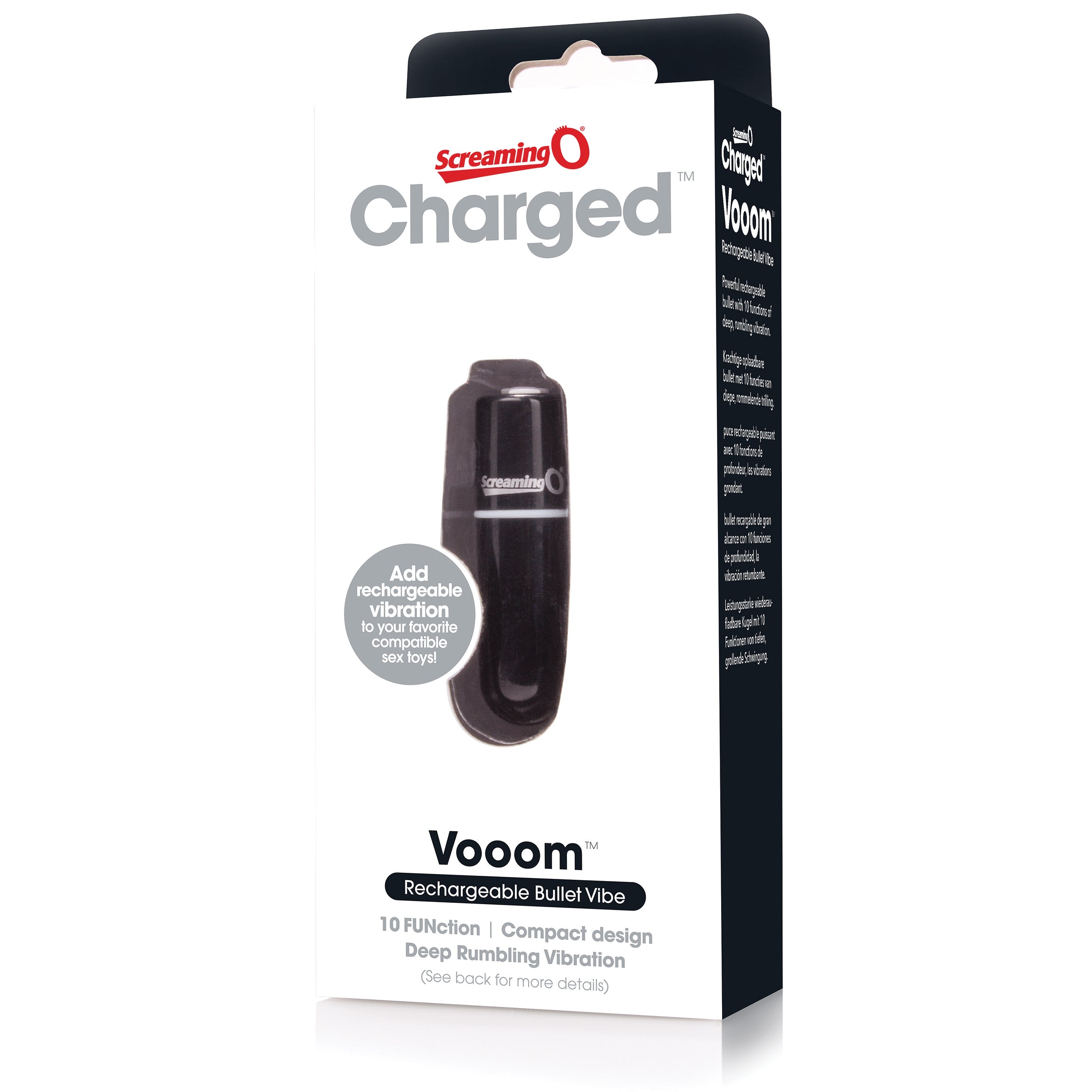 Charged Vooom Rechargeable Bullet Vibe - Black