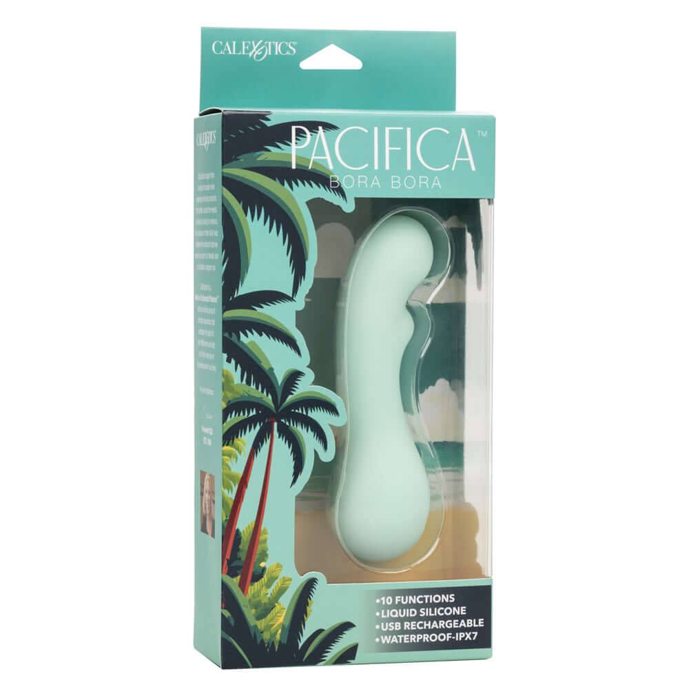 Pacifica Bora Bora Green Intimate Accessory in Packaging with 10 Vibration Functions