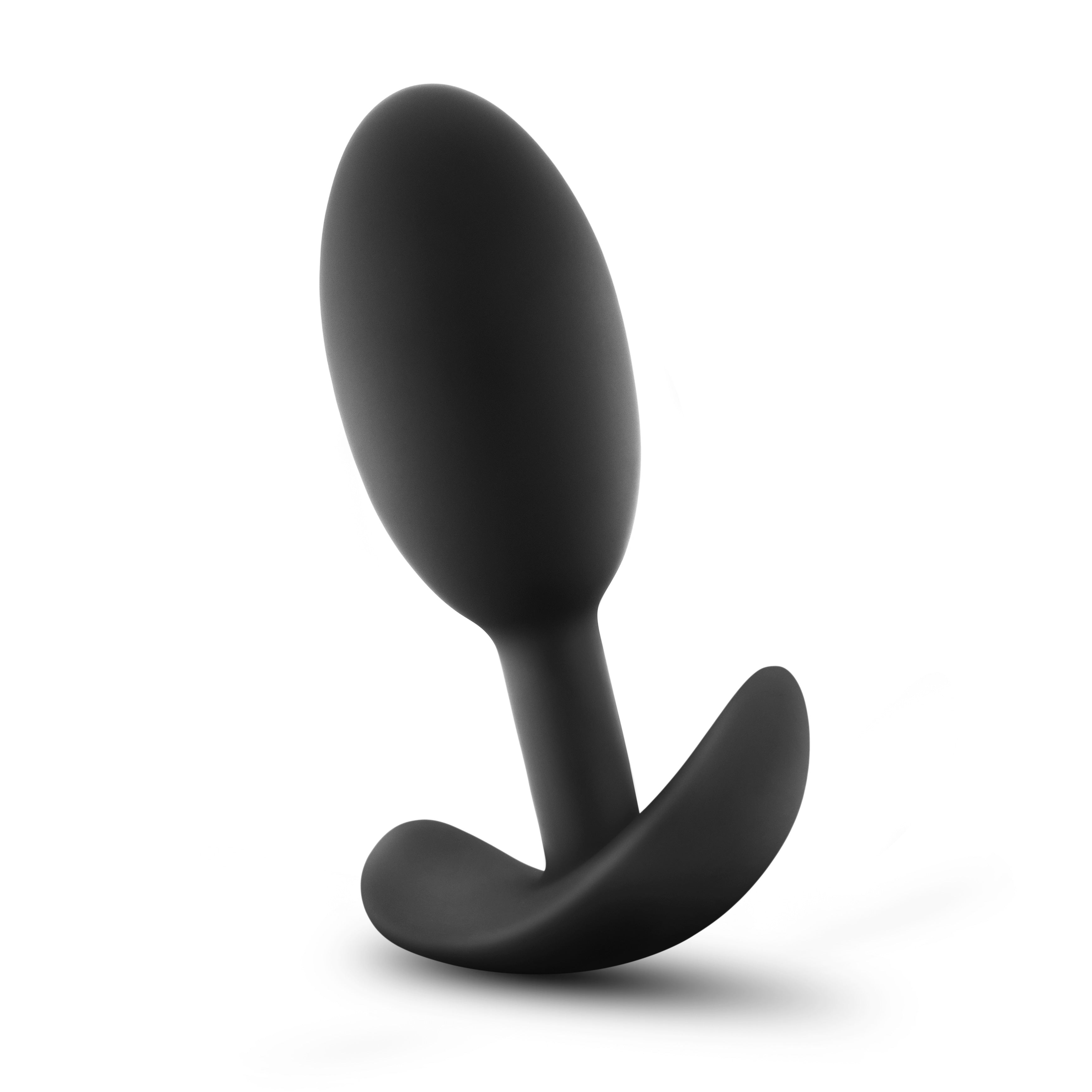 Anal Adventures - Platinum - Silicone Vibra Slim  Plug -Medium - Black