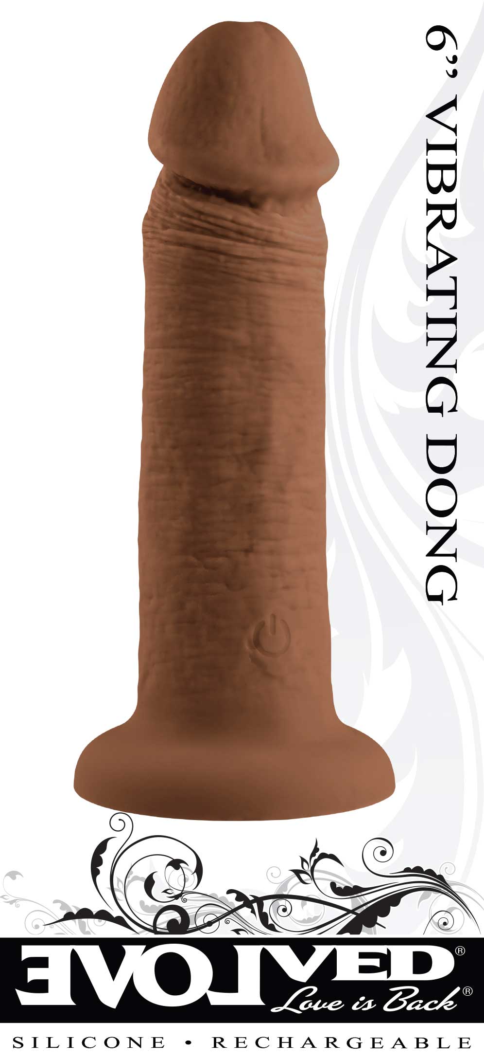 6 Inch Girthy Vibrating Dong - Dark-3