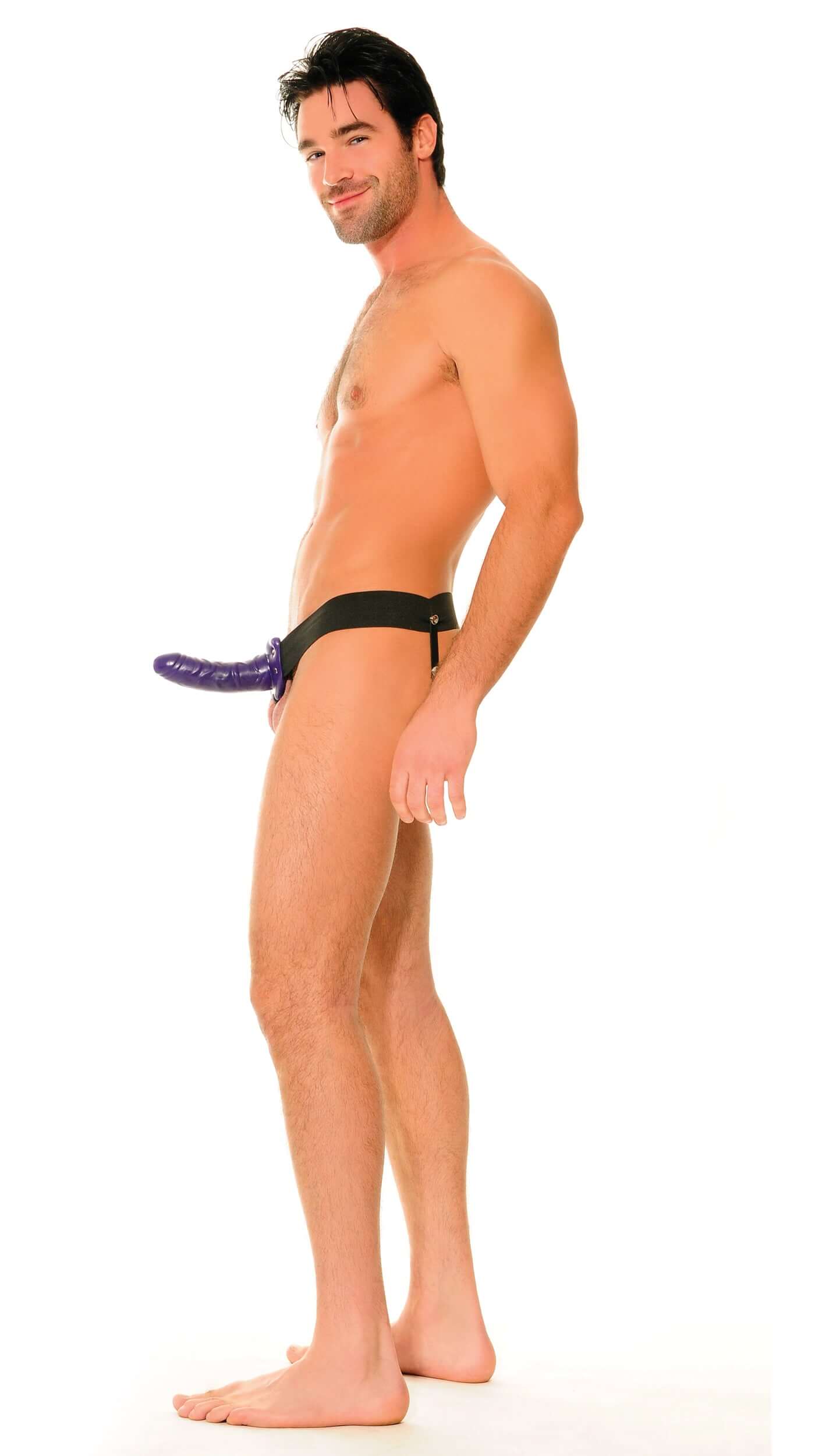 Fetish Fantasy Series for Him or Her Hollow Strap-on - Purple-2