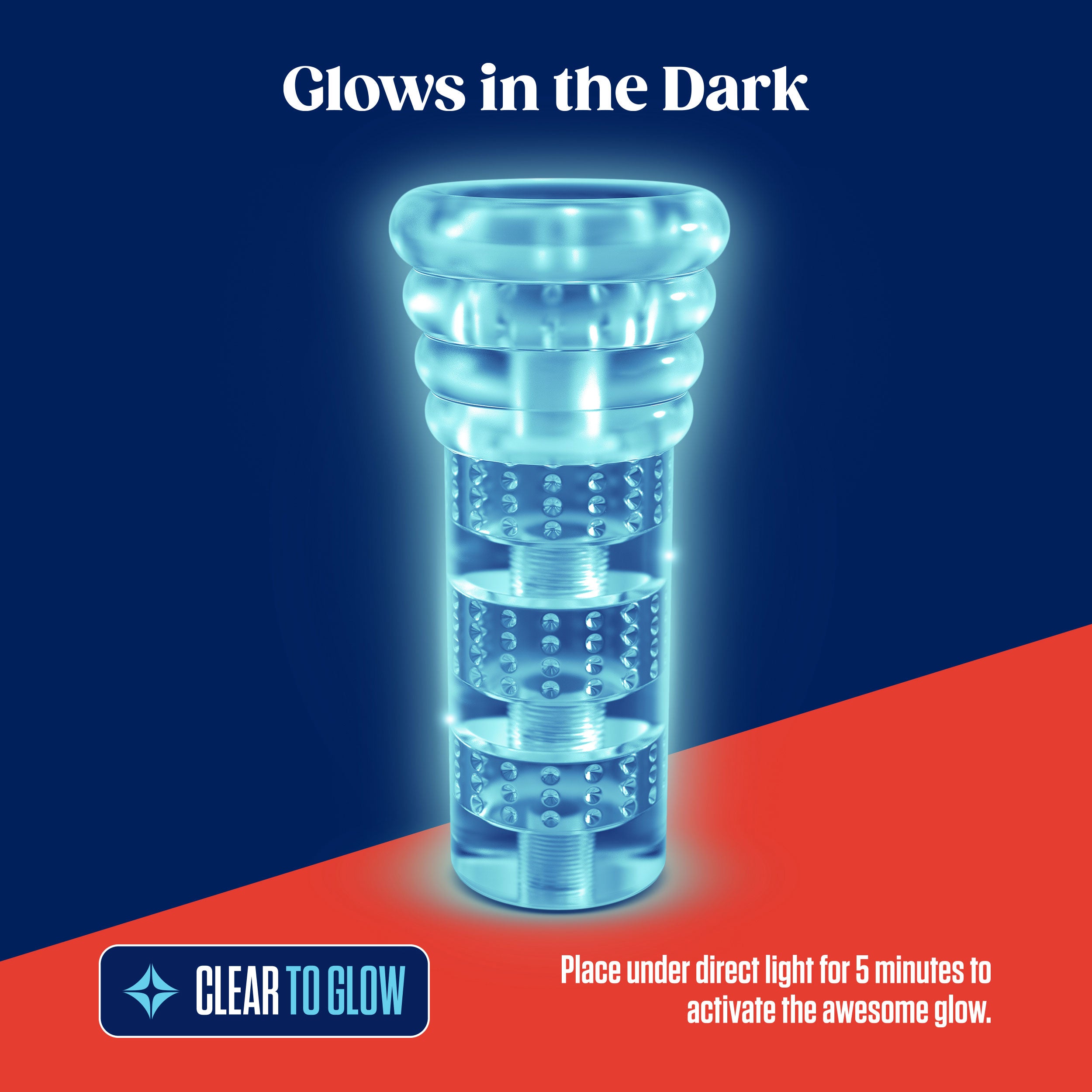 Rize - Luz - Glow in the Dark Self- Lubricating  Stroker - Clear