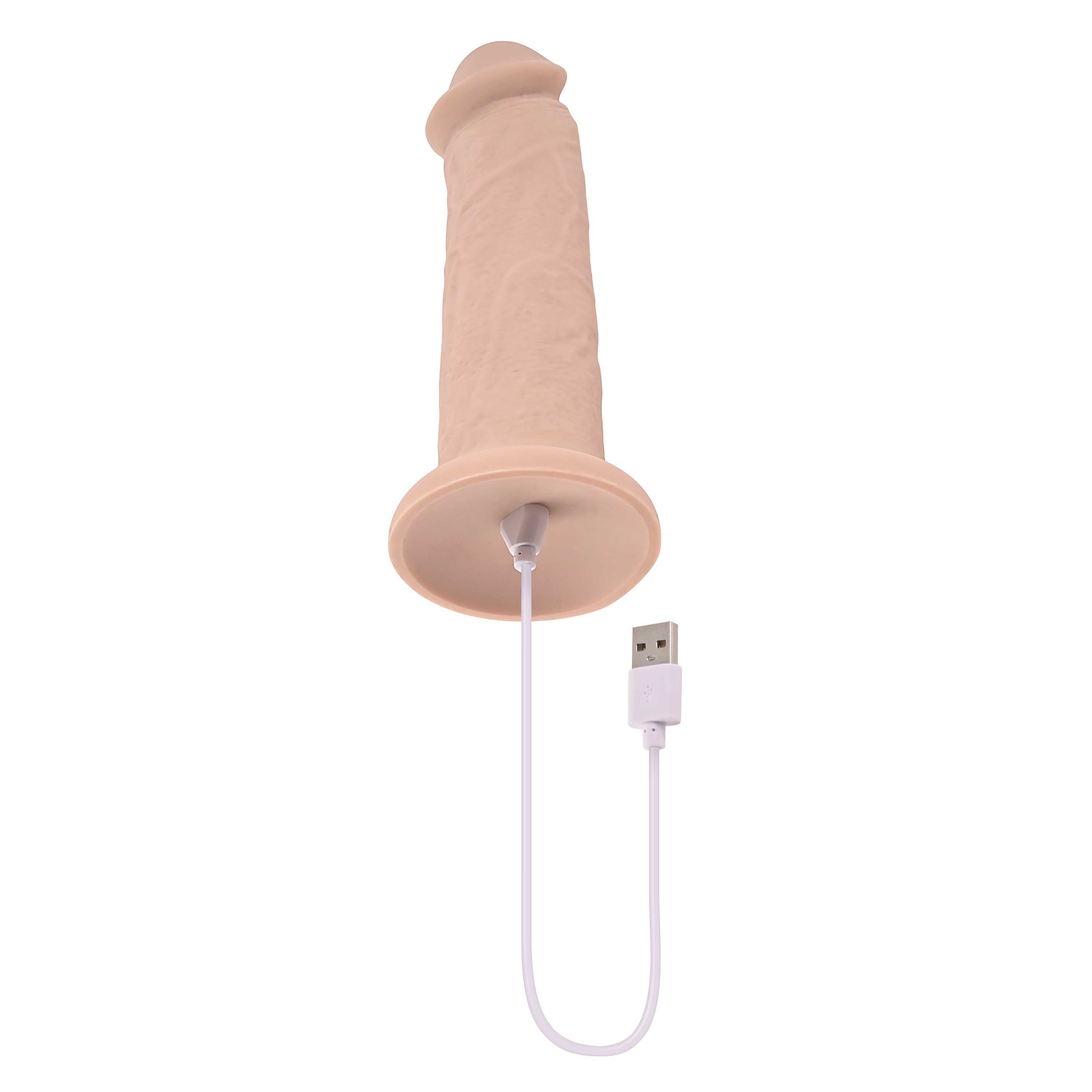 7 Inch Girthy Vibrating Dong - Light-3