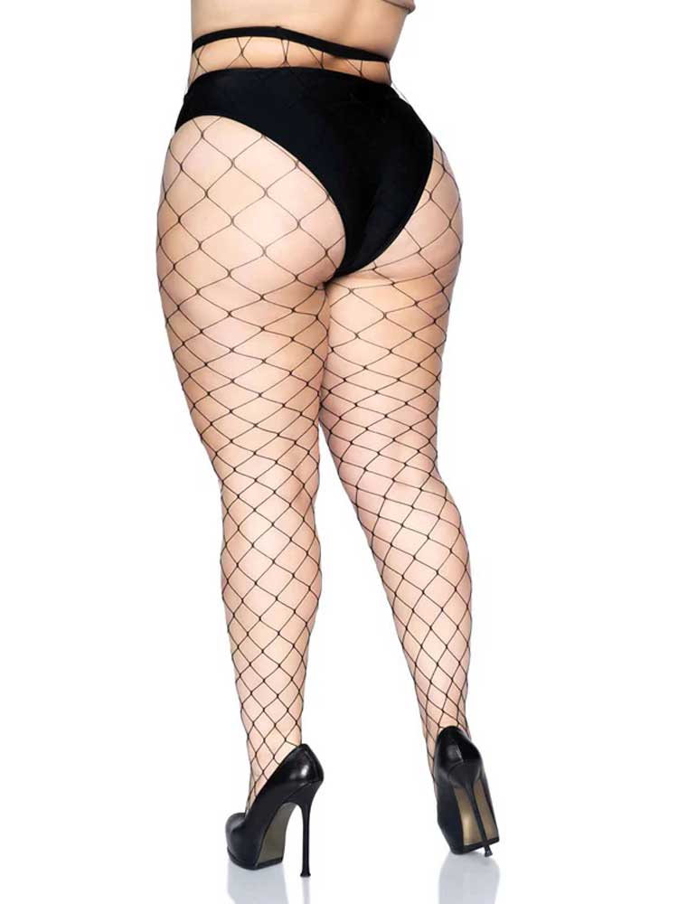 Fence Net Pantyhose - Queen - Black-1