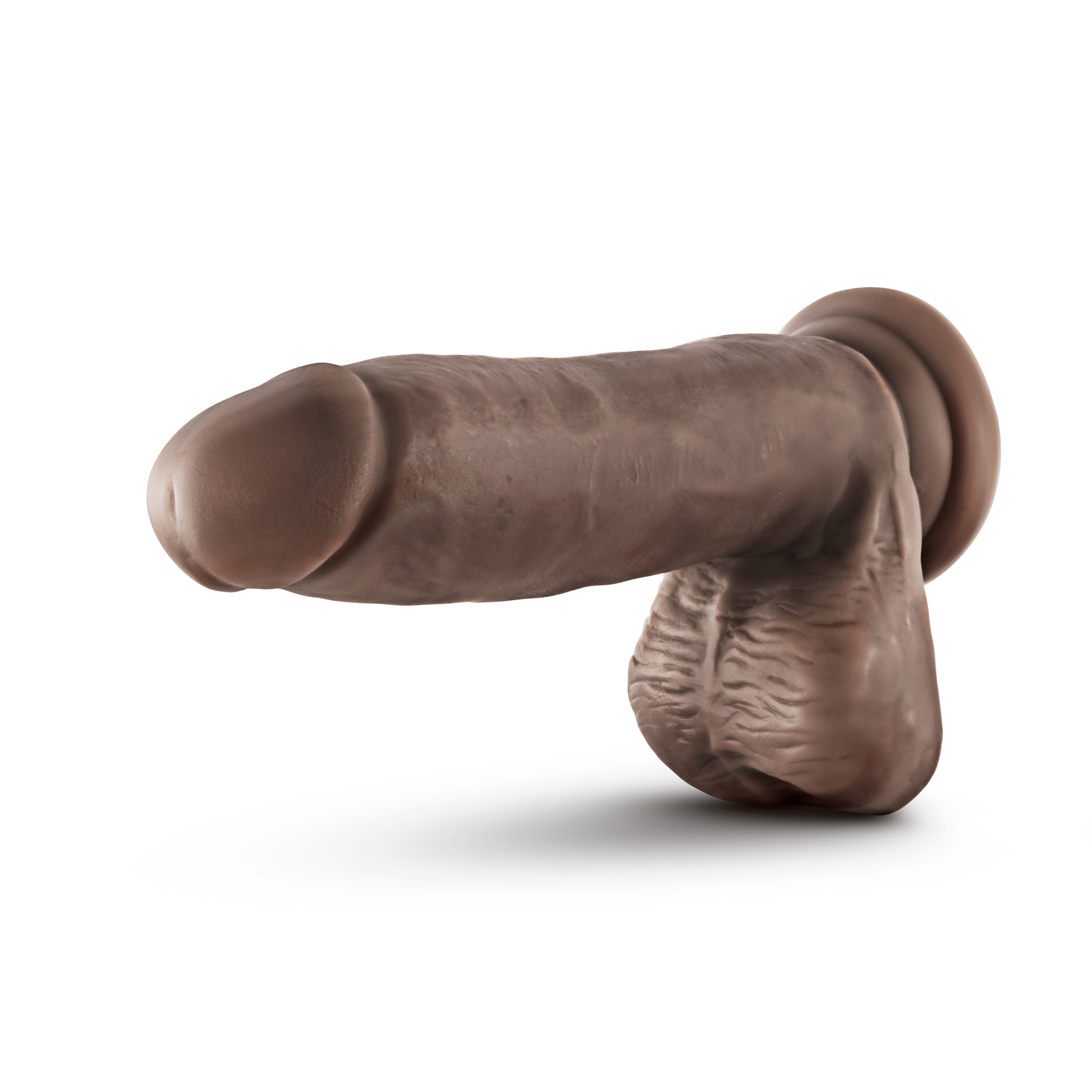 Dr. Skin Glide - 7 Inch Self Lubricating Dildo  With Balls - Chocolate-5