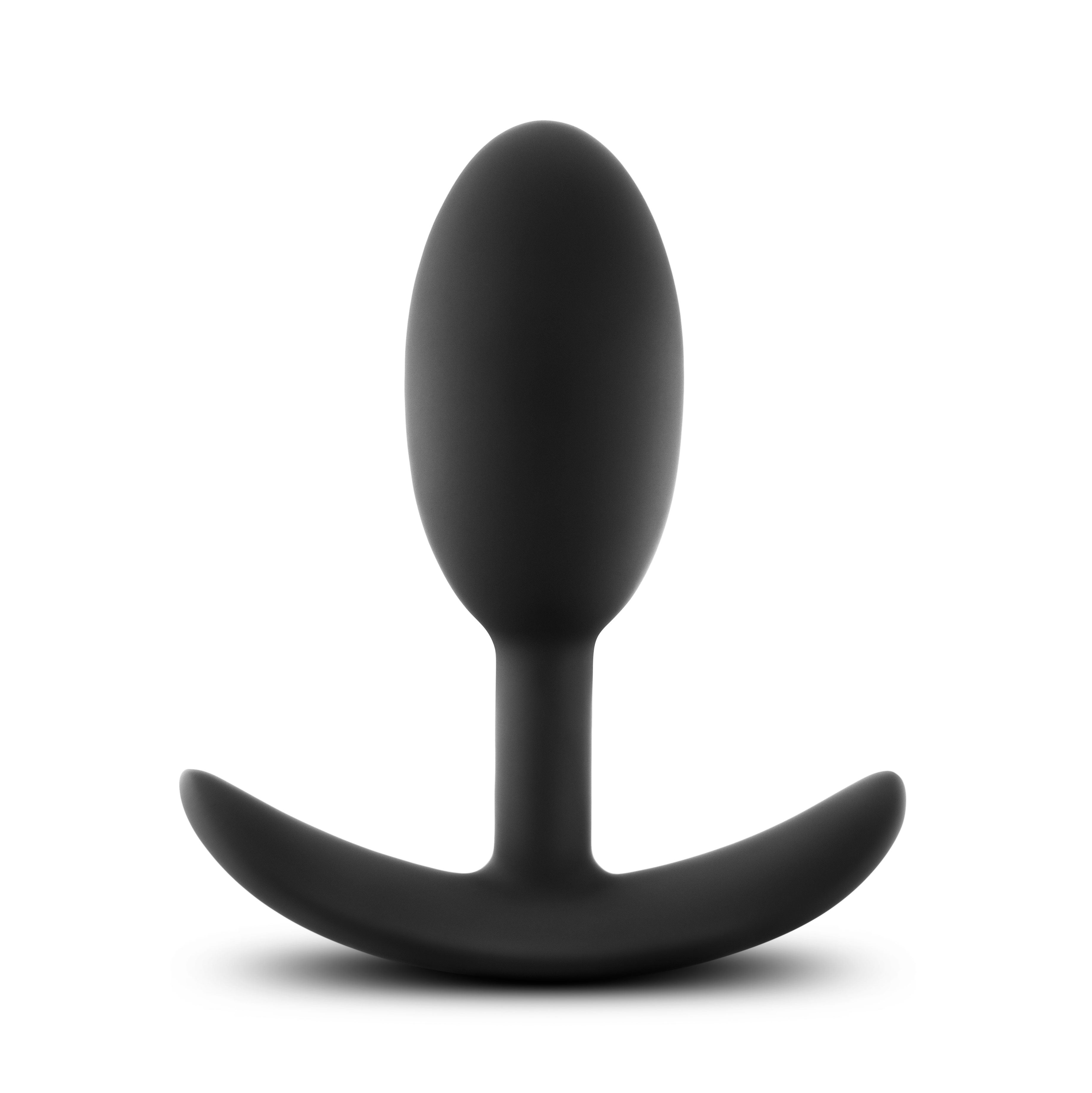 Anal Adventures - Platinum - Silicone Vibra Slim  Plug -Medium - Black