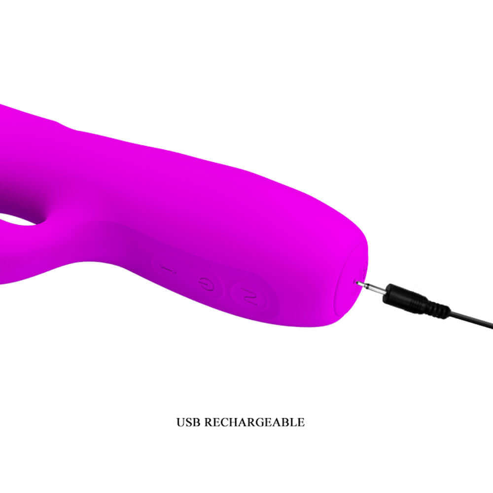 Pretty Love Melanie Powerful Thrusting Rabbit Vibrator in Purple with USB rechargeable feature