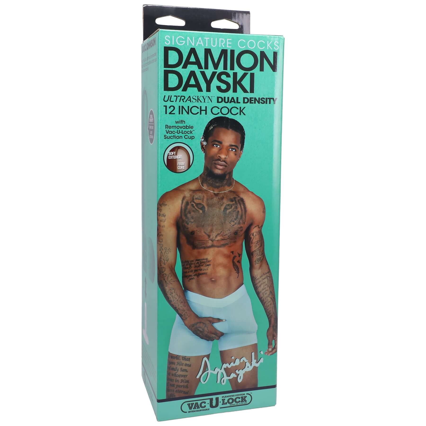 Signature Cocks - Damion Dayski - 12 Inch Ultraskyn Cock With Removable Vac-U-Lock Suction  Cup - Chocolate-4