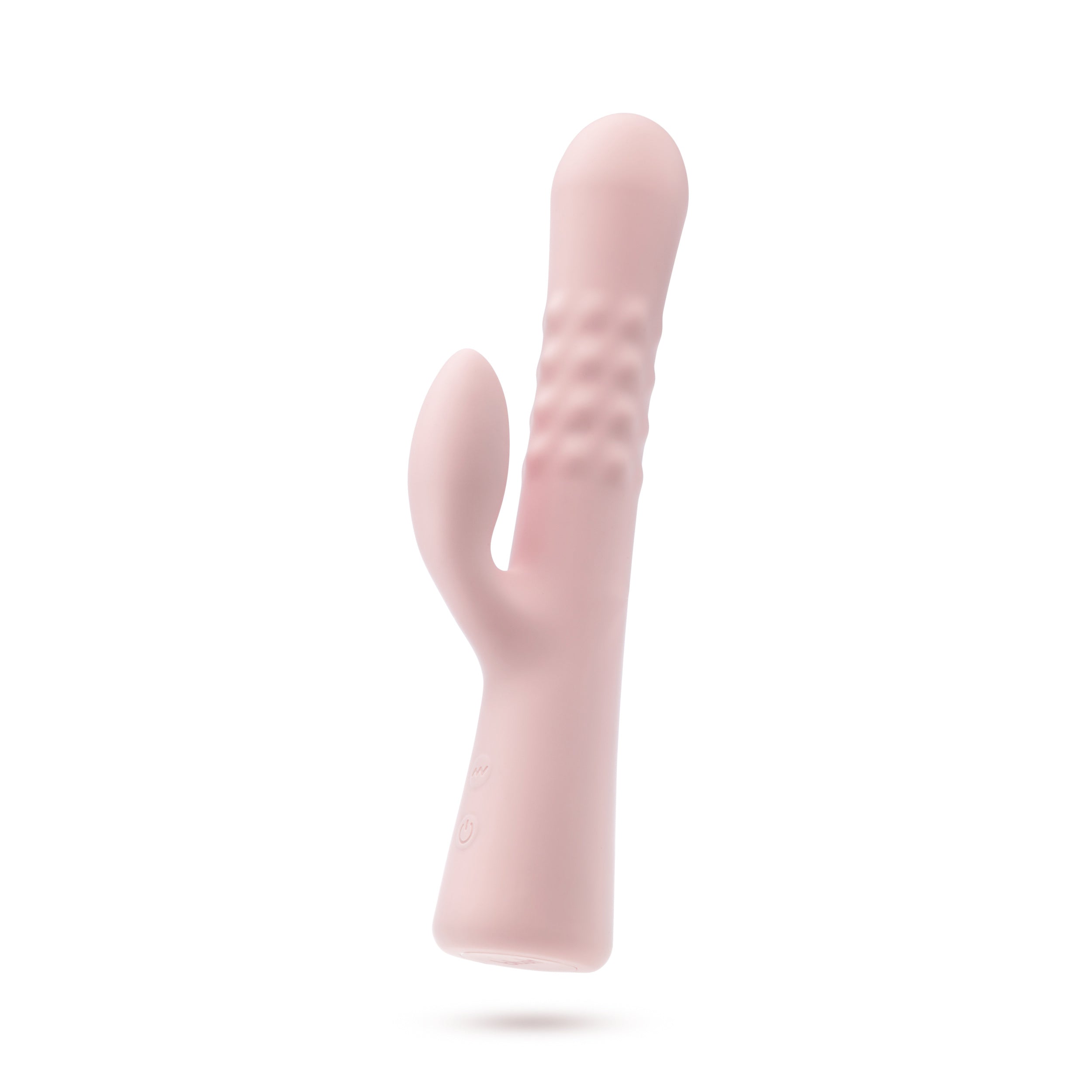 Keep Going Till You Hit The Spot Jaymie Rabbit Massager - Pink, versatile vibrator with smooth and textured expanding shaft for G-spot and clitoral sensations.