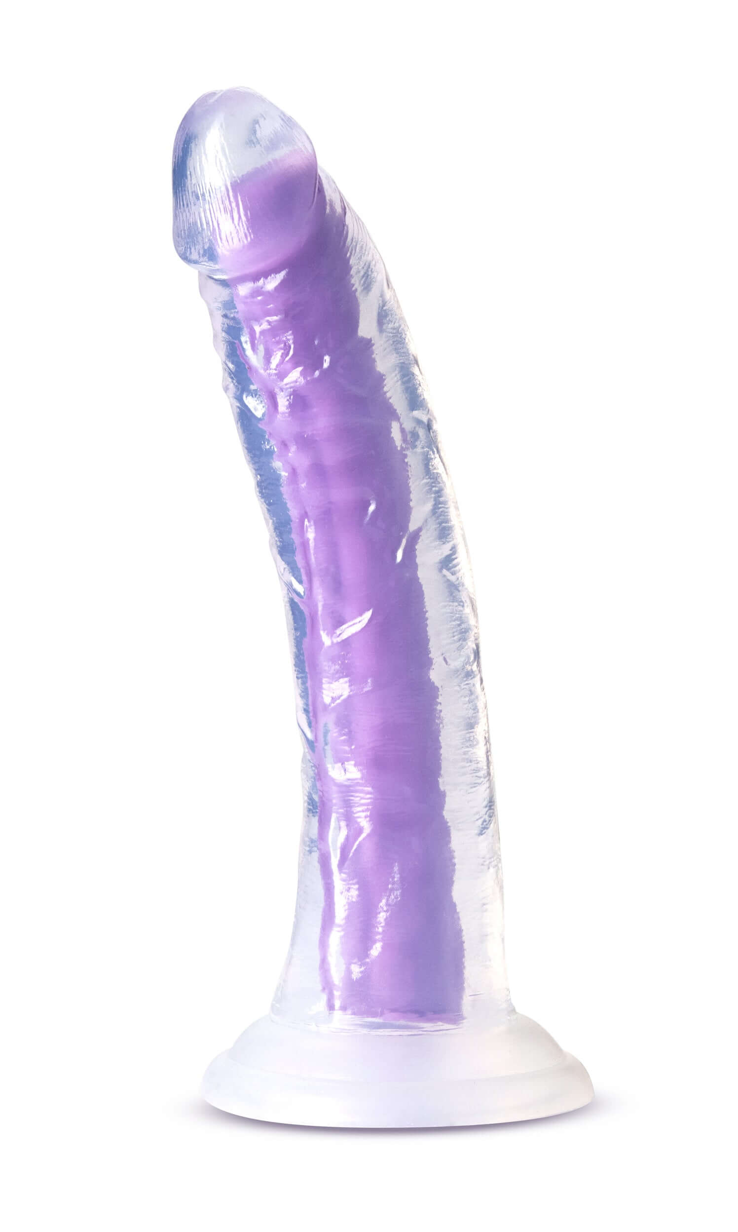 Neo Elite Glow in the Dark - Light - 7 Inch  Silicone Dual Density Dildo - Neon Purple-2