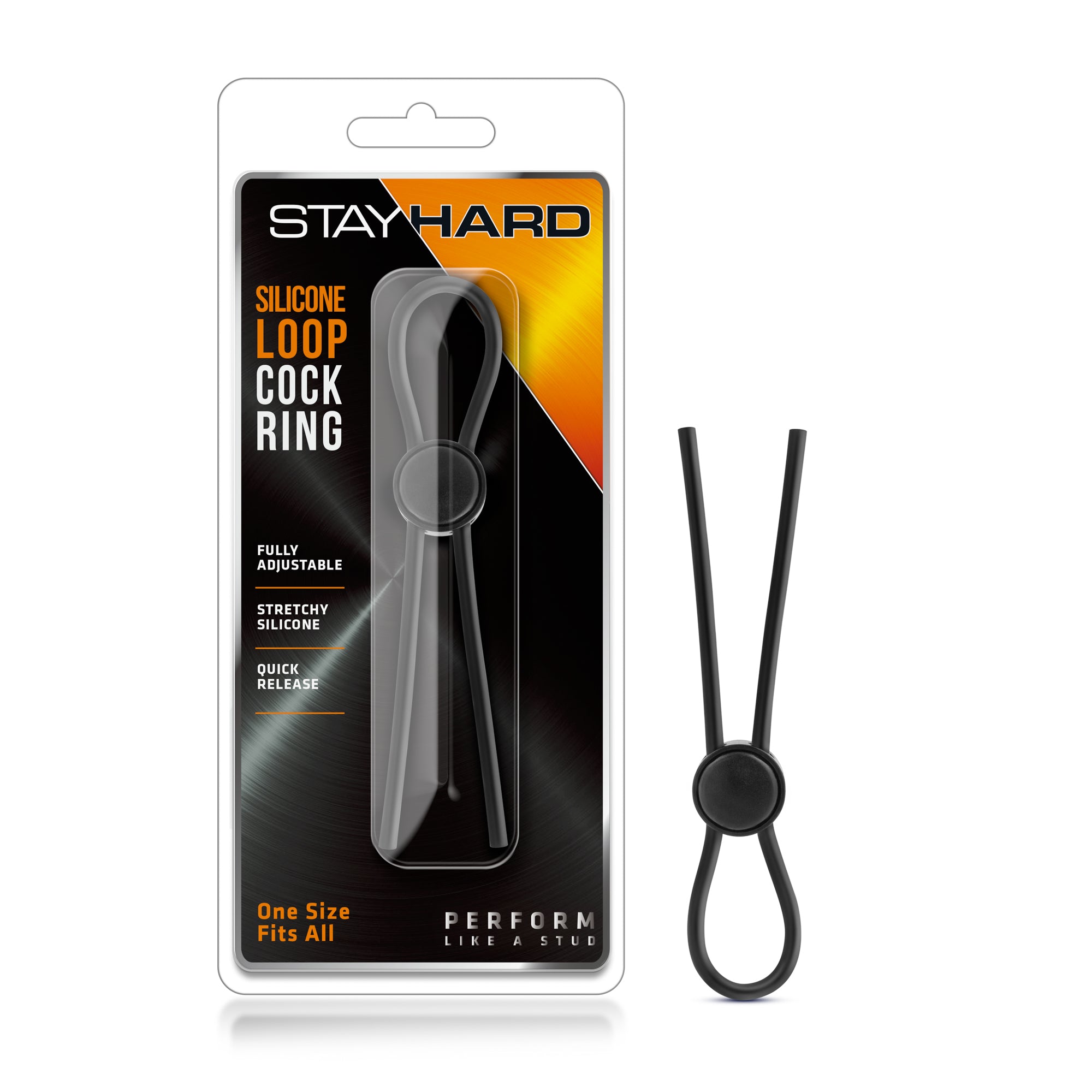 Stay Hard - Silicone Loop Cock Ring - Black