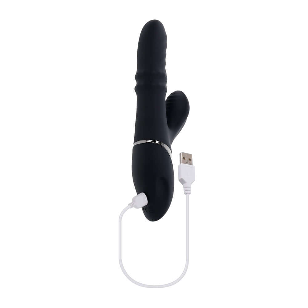 Black Ring It Home Massager with USB charging cable - dual vibe with three motors, speeds, and vibrant ring movement for intense pleasure