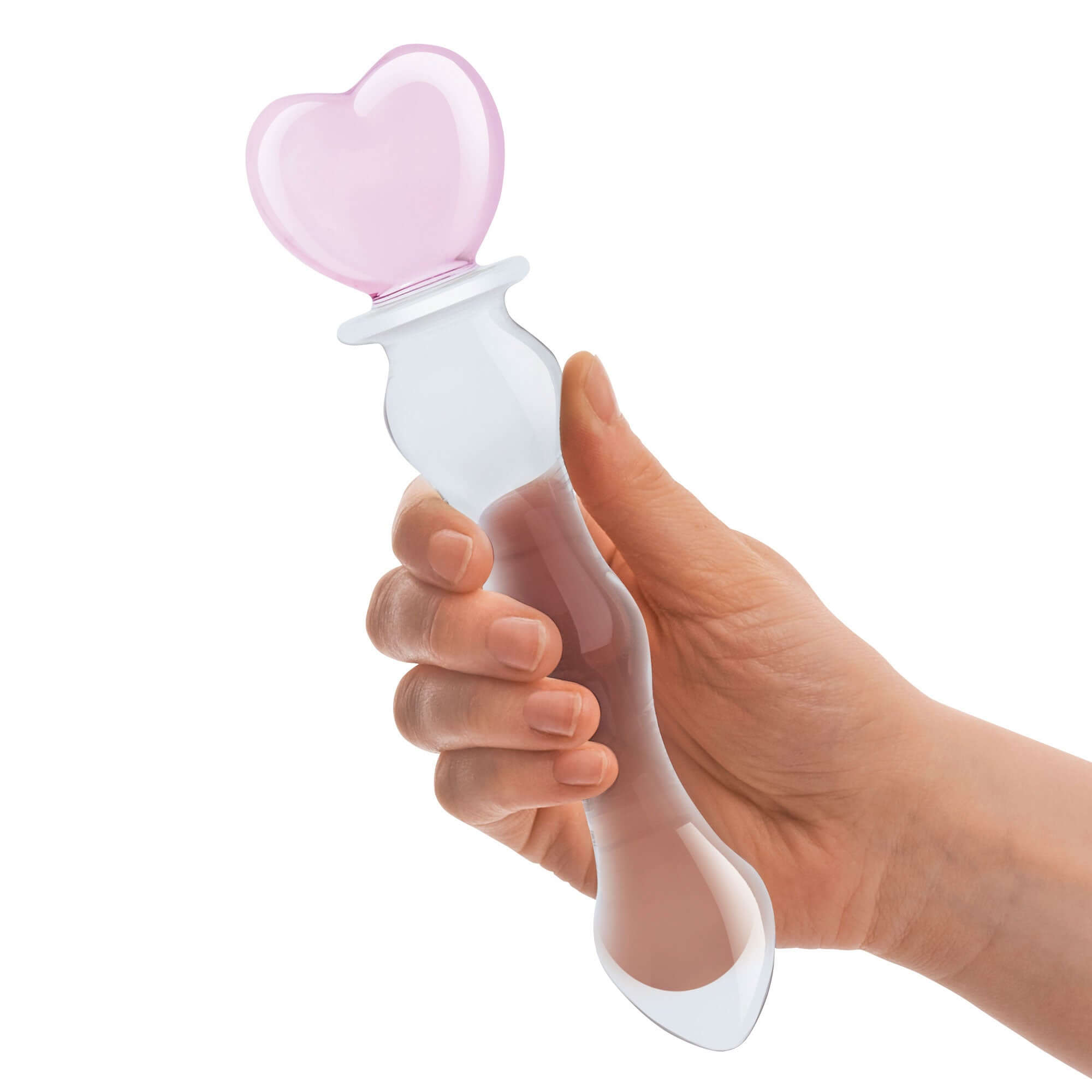 Sweetheart Glass Dildo: An 8-inch Elegance in Pink/Clear for Heartfelt Pleasure