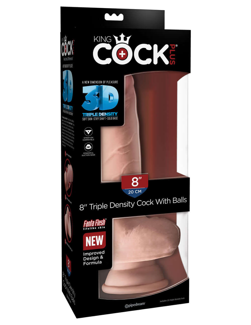 King Cock Plus Triple Density 8 Inch Cock With Balls - Flesh-5