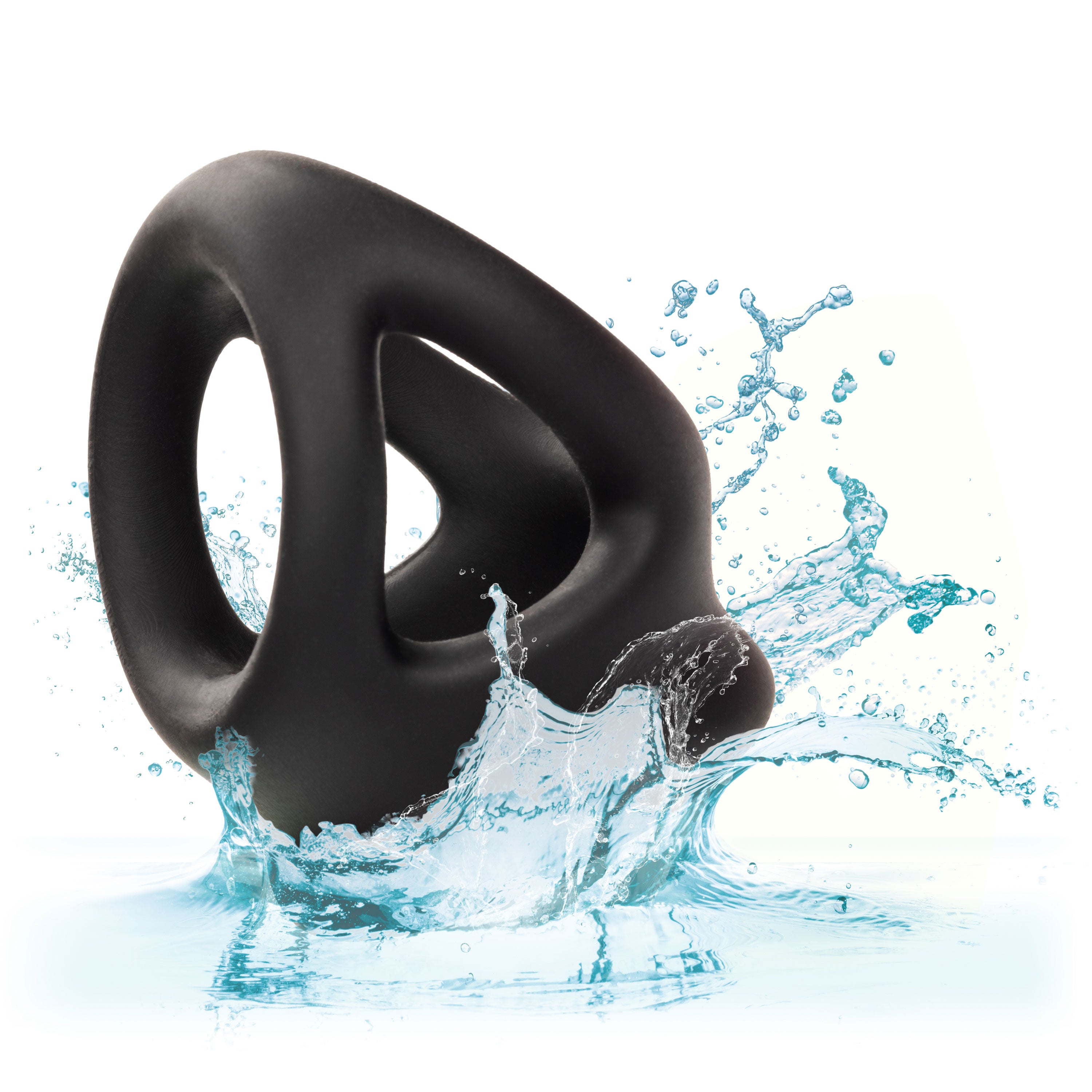 Alpha Liquid Silicone Dual Cage and Ring - Black