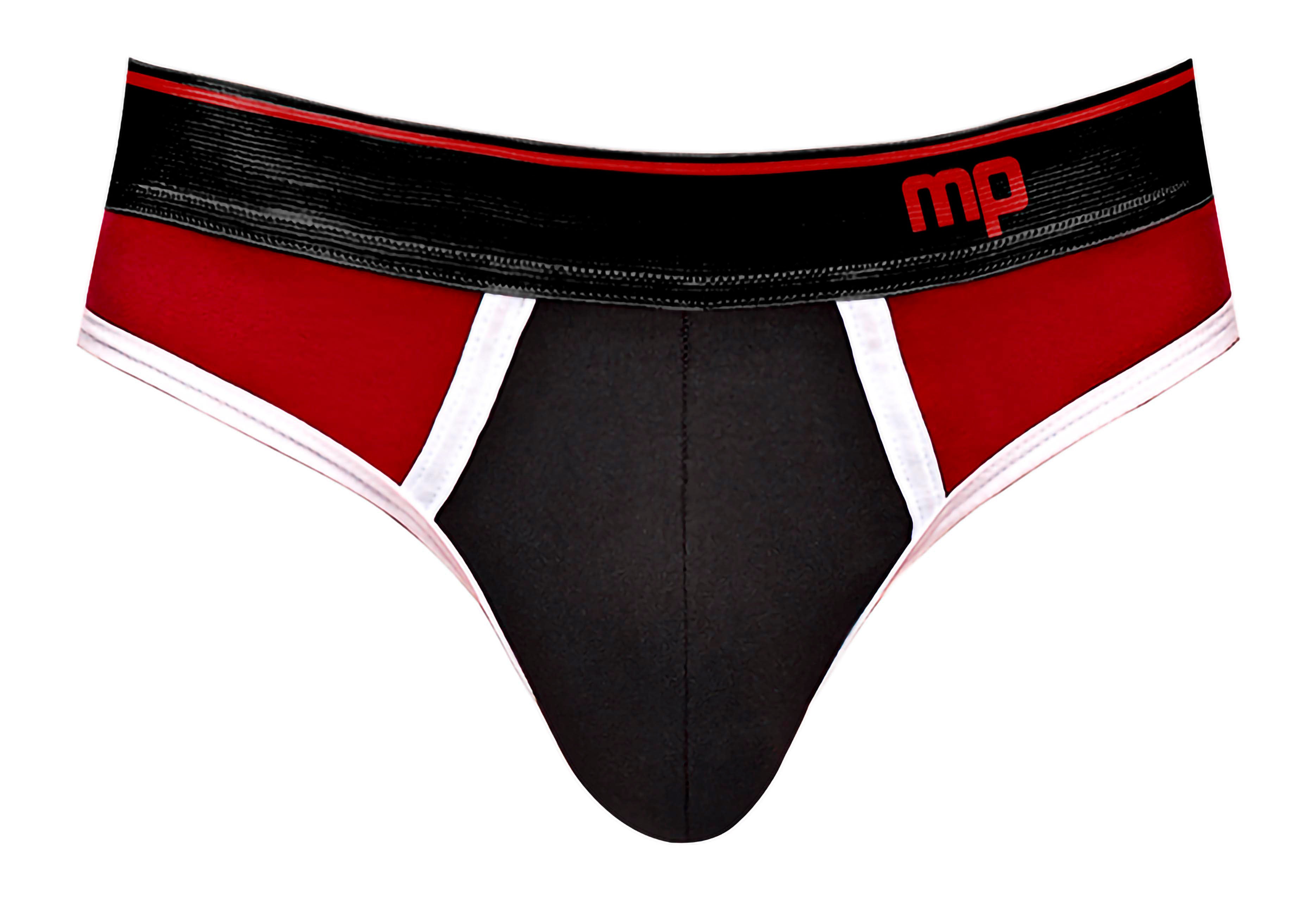 Retro Sport Panel Thong - L/ XL - Red/ Black