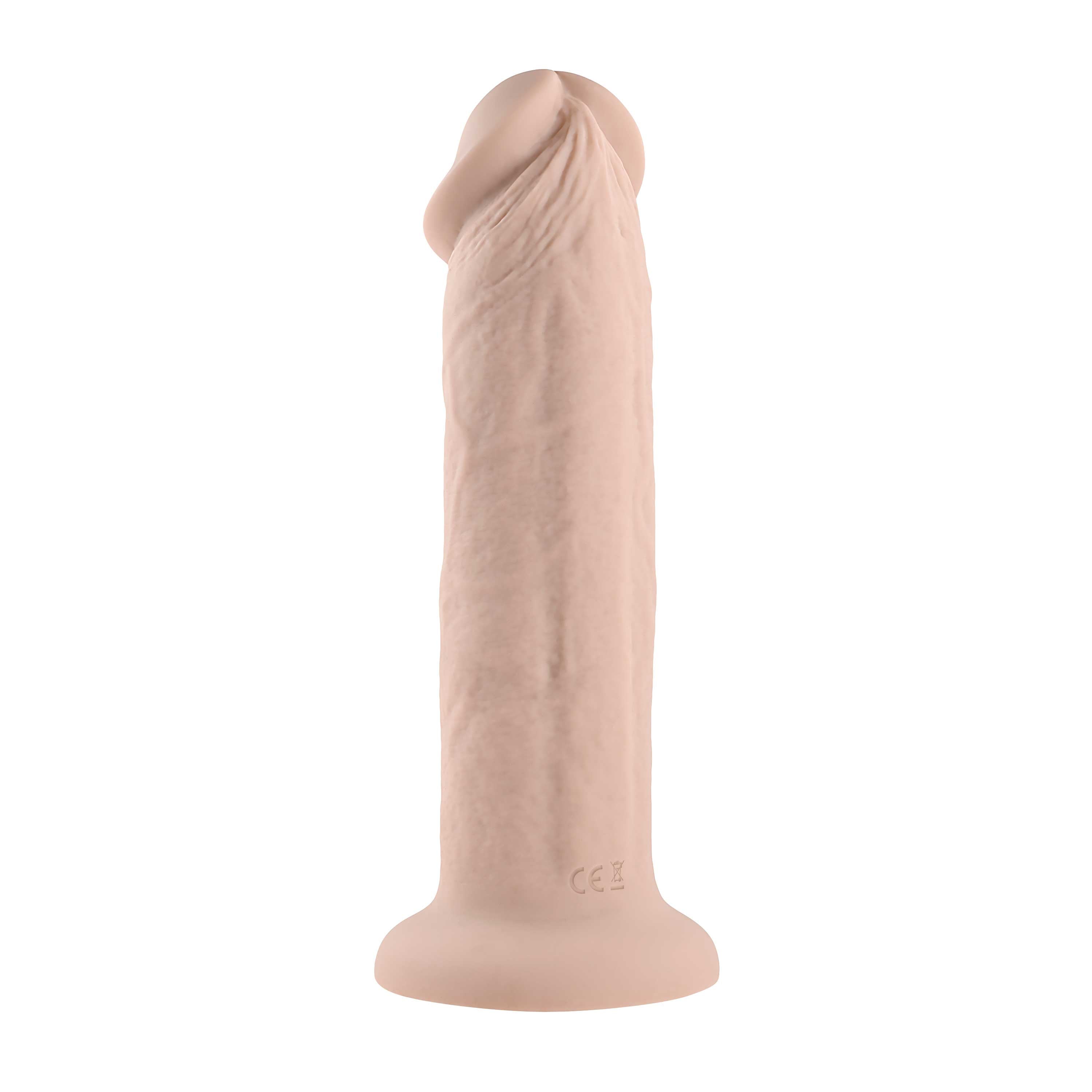 7 Inch Girthy Vibrating Dong - Light-1