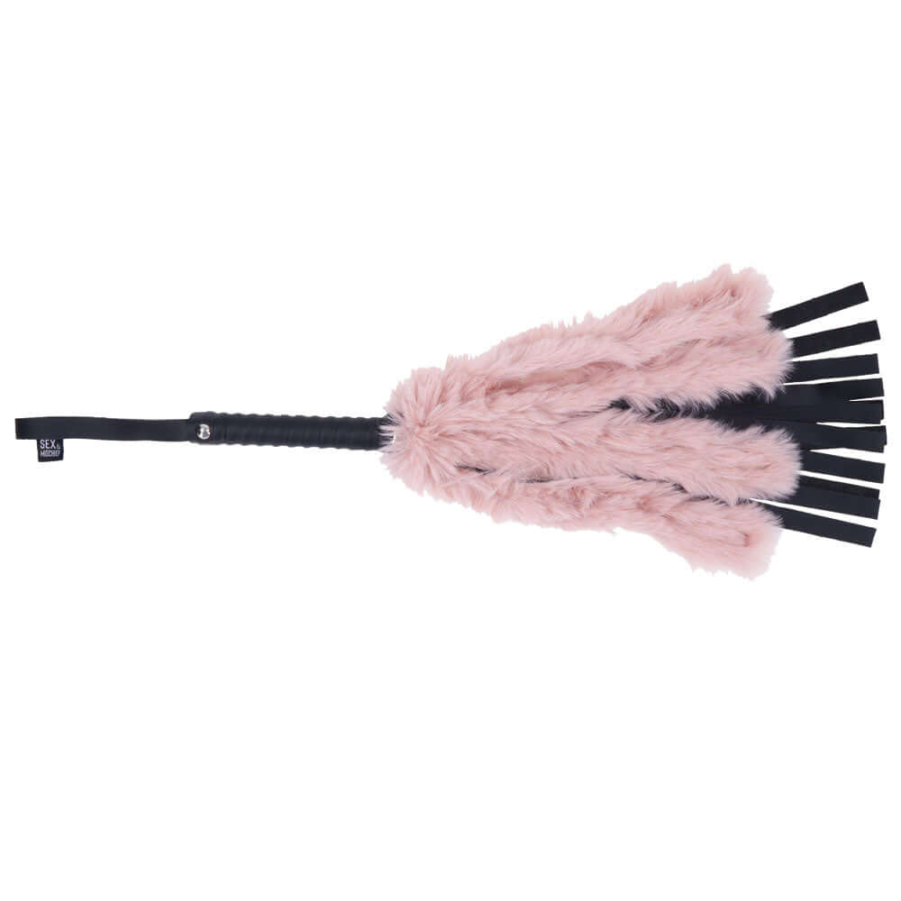 Brat Faux Fur Flogger - Pink/black-2