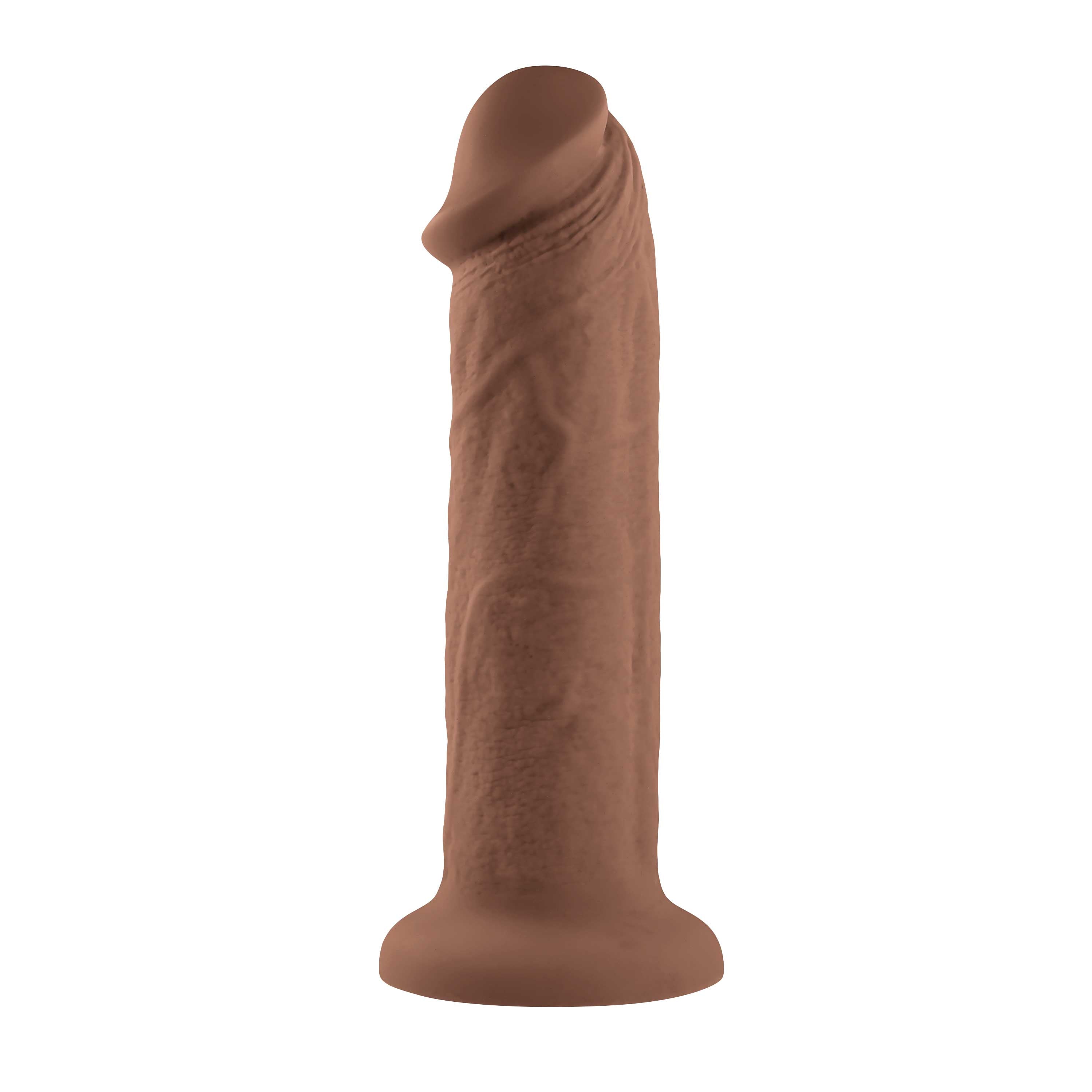 7 Inch Girthy Vibrating Dong - Dark-0