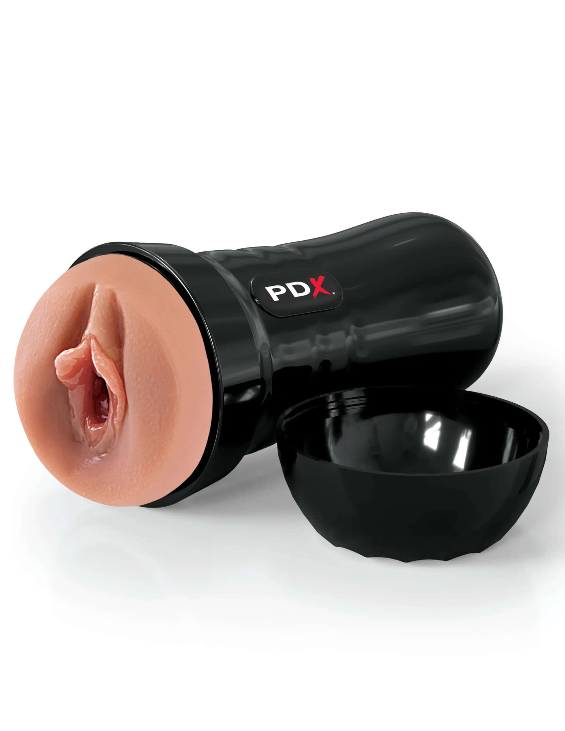 Self-lubricating Brown Stroker with realistic design, no additional lube required, just add water for a pleasure-filled experience