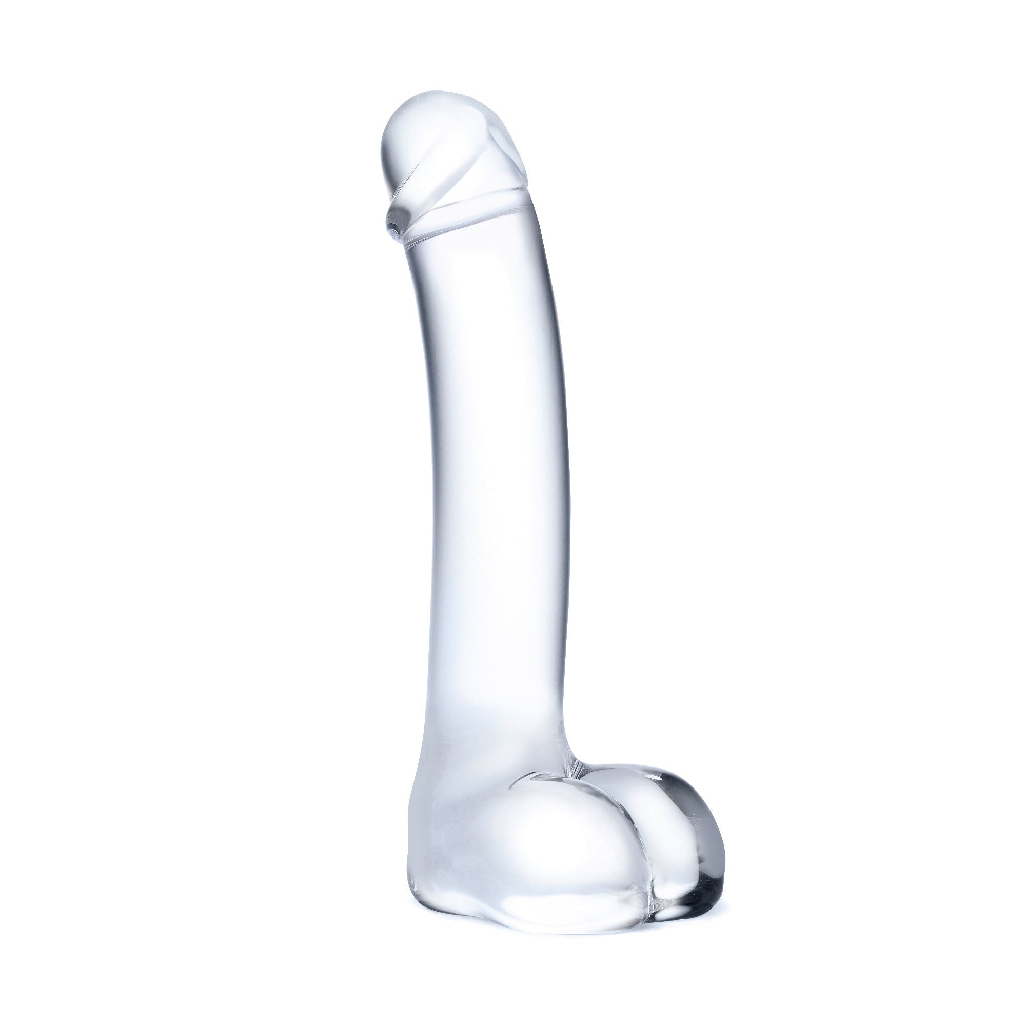 7 Inch Realistic Curved Glass G-Spot Dildo - Clear