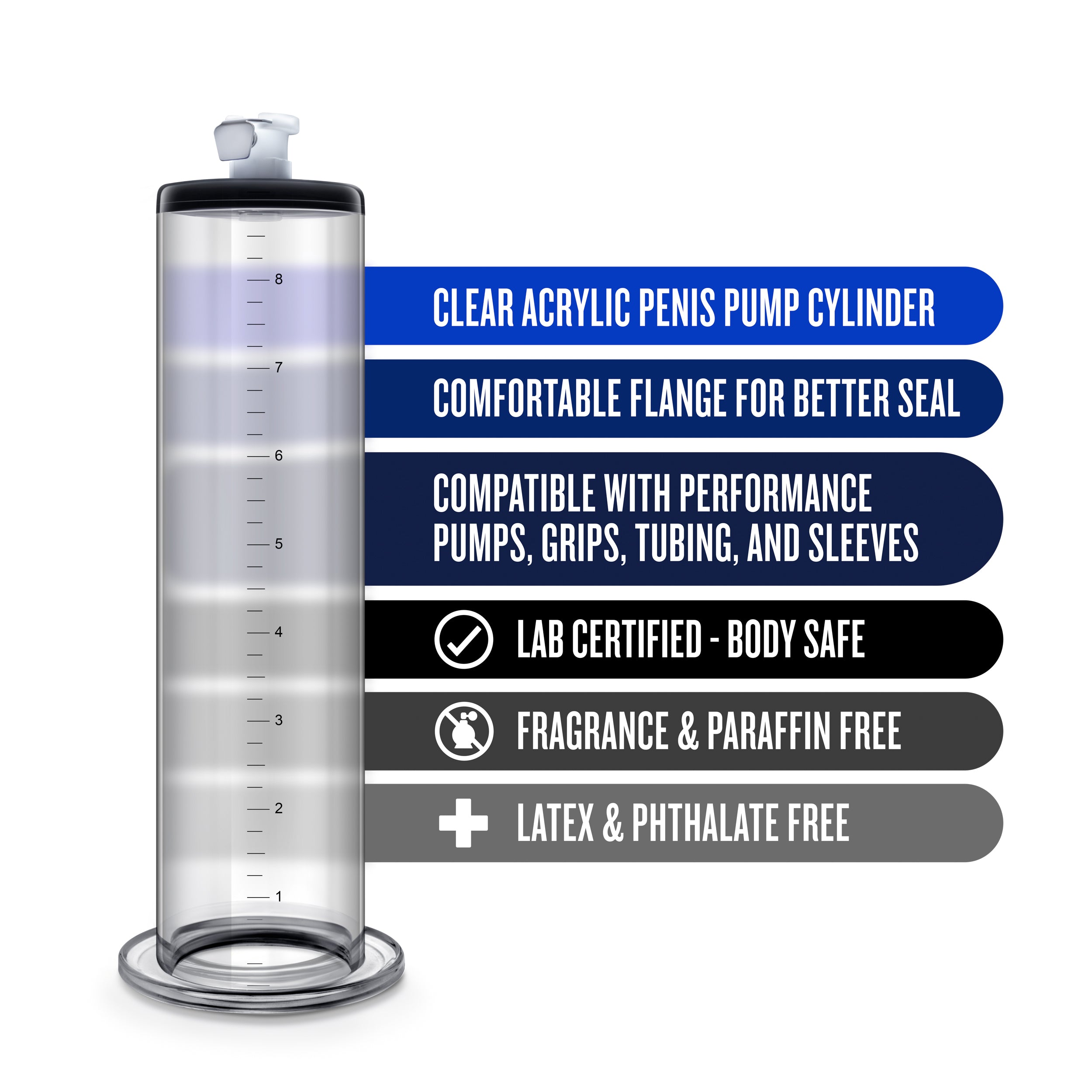 Performance - 9 Inch X 1.75 Inch Penis Pump  Cylinder – Clear