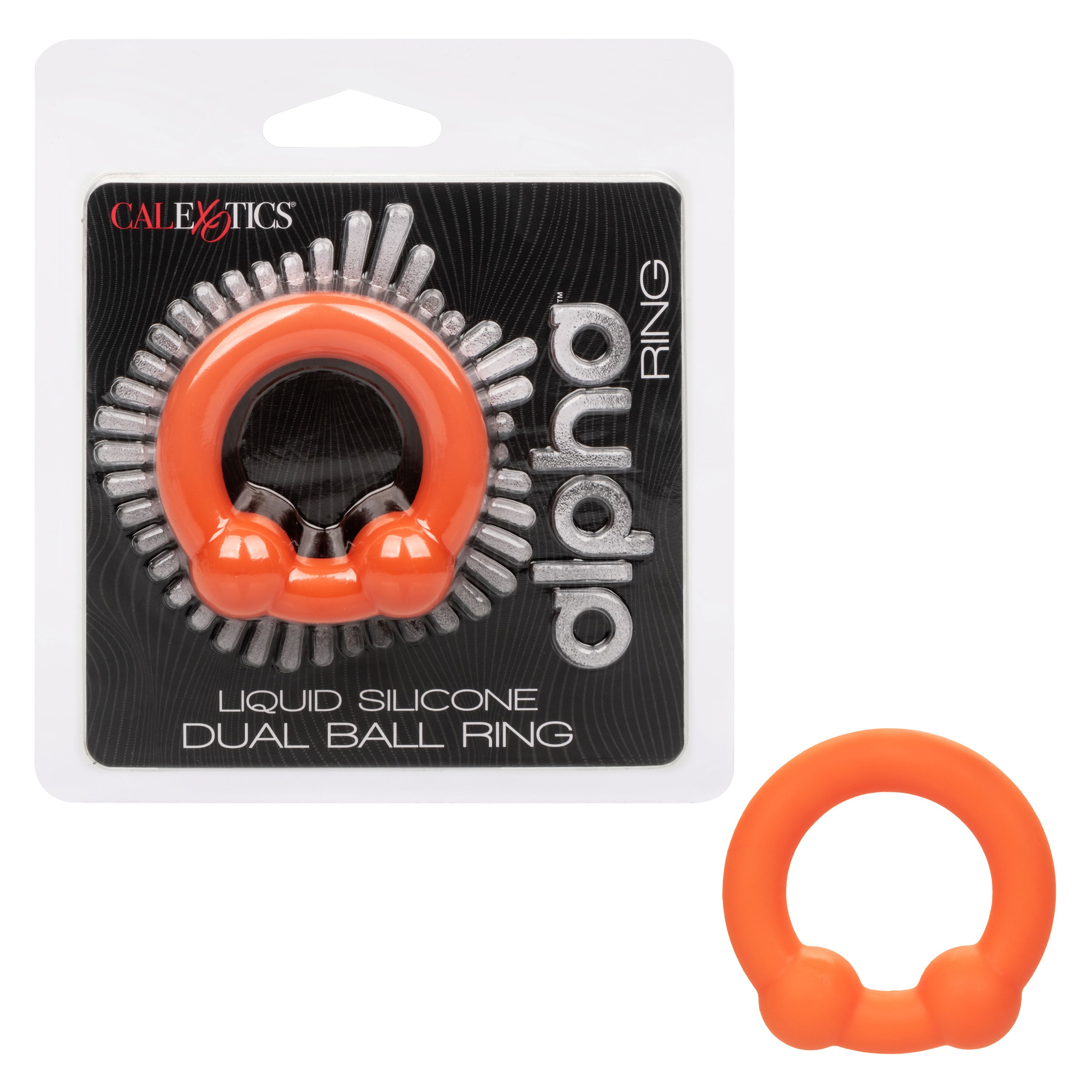 Alpha Liquid Silicone Dual Ball Ring - Orange