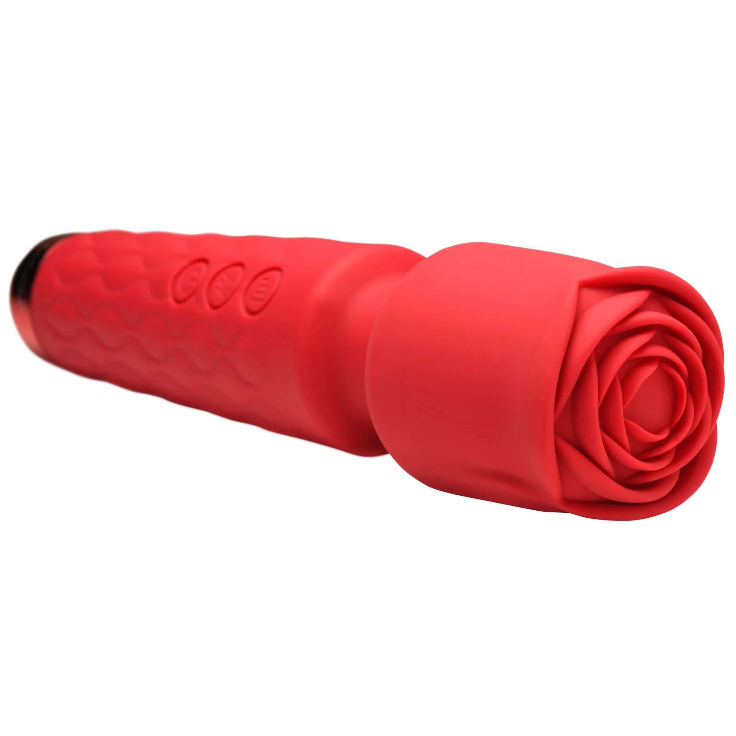 Pleasure Rose 10x Silicone Wand With Rose  Attachment - Red-5