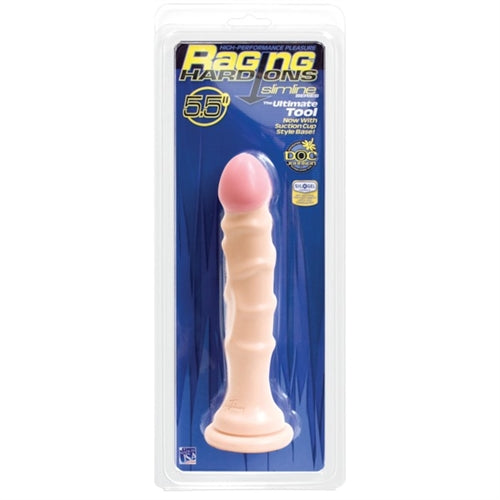 Raging Hard-Ons Slimline With Suction Cup  5.5 Inch Dong - Vanilla