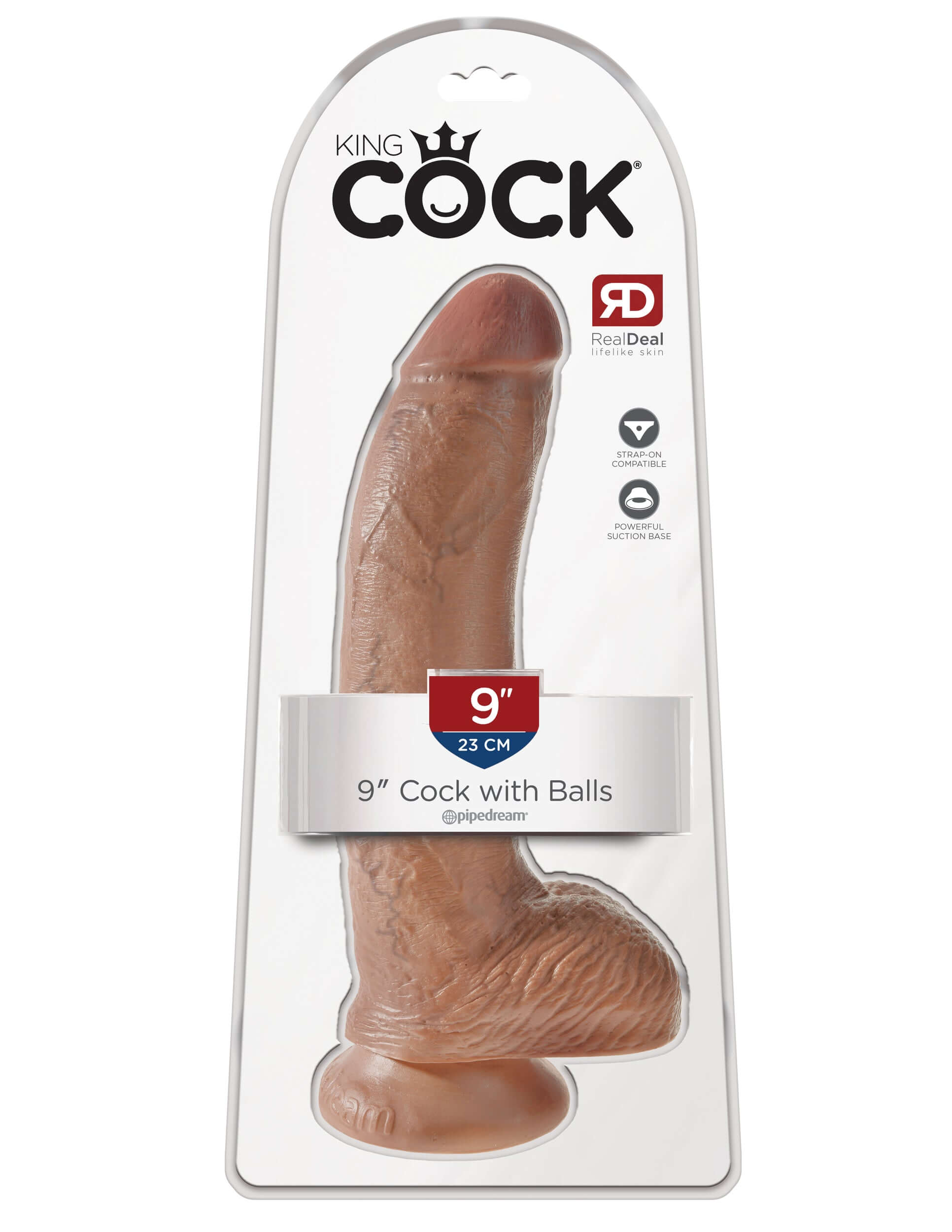 King Cock  9 Inch Cock With Balls - Tan-3