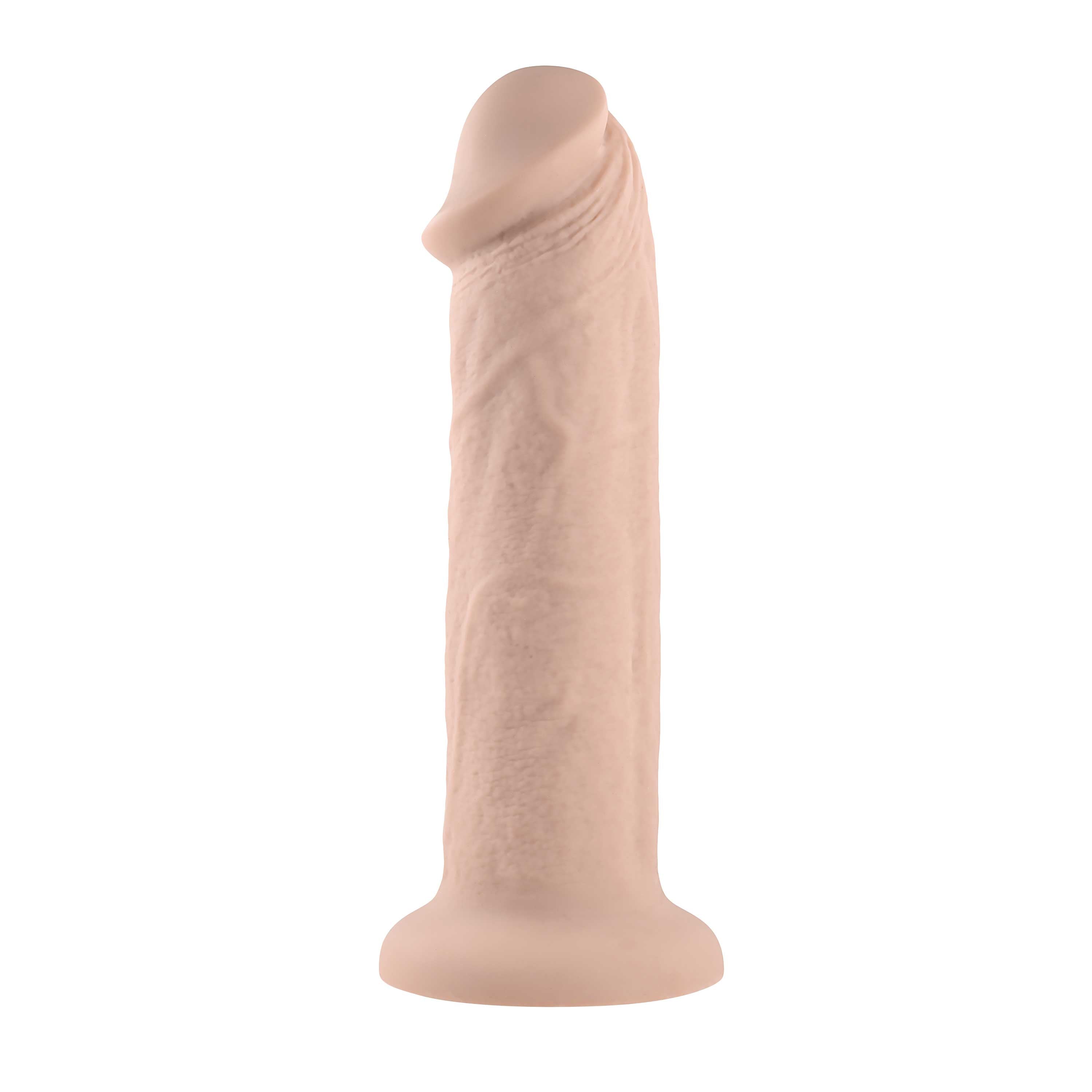 7 Inch Girthy Vibrating Dong - Light-0