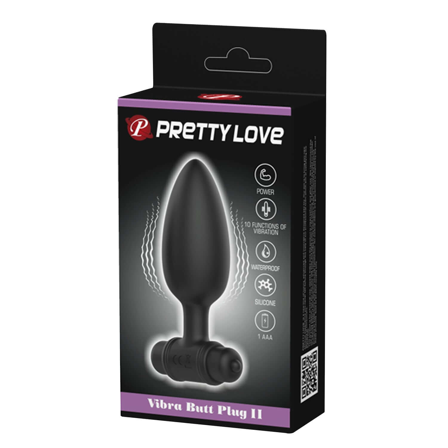 Pretty Love Vibra Butt Plug II - Black-4