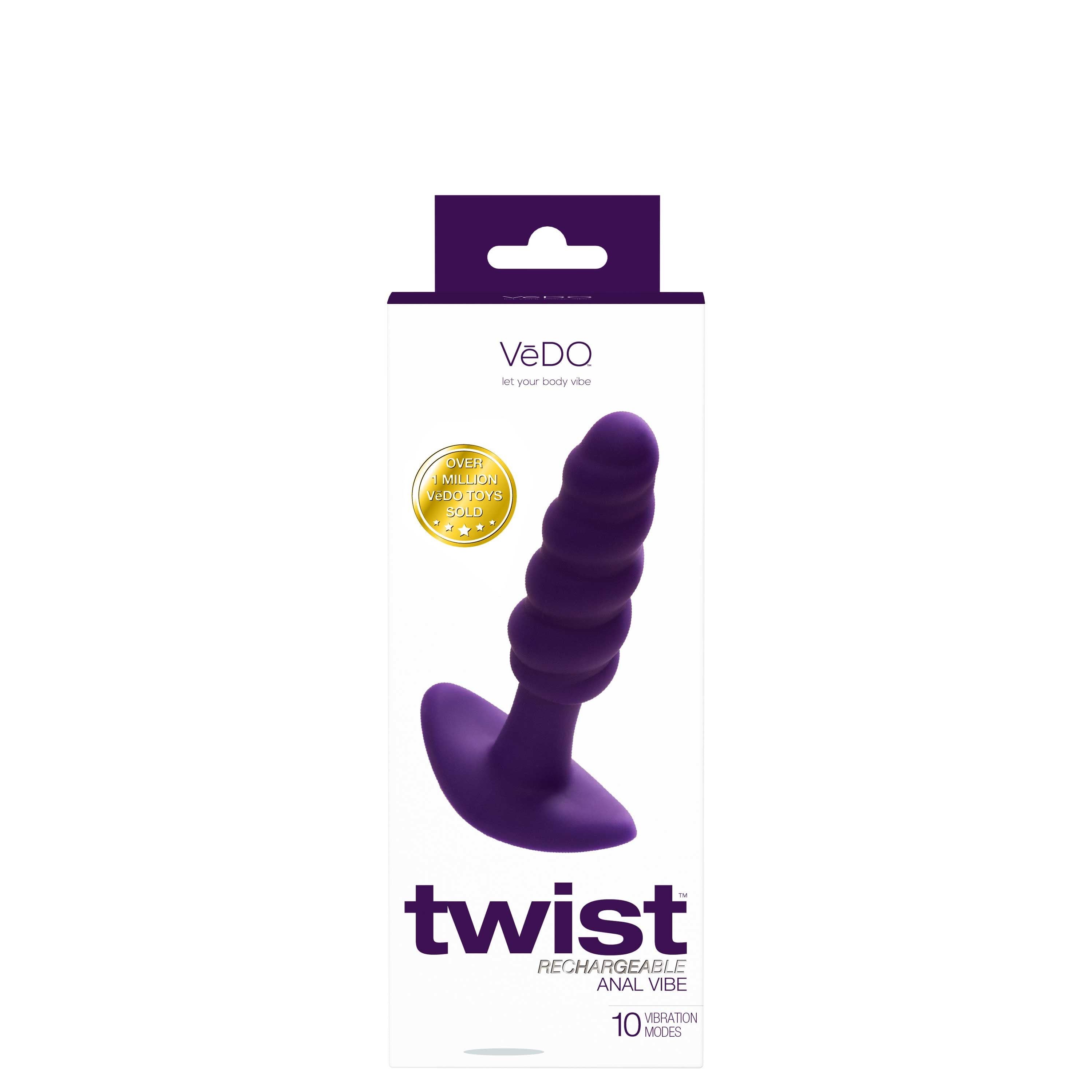 Twist Rechargeable Anal Vibe - Deep Purple