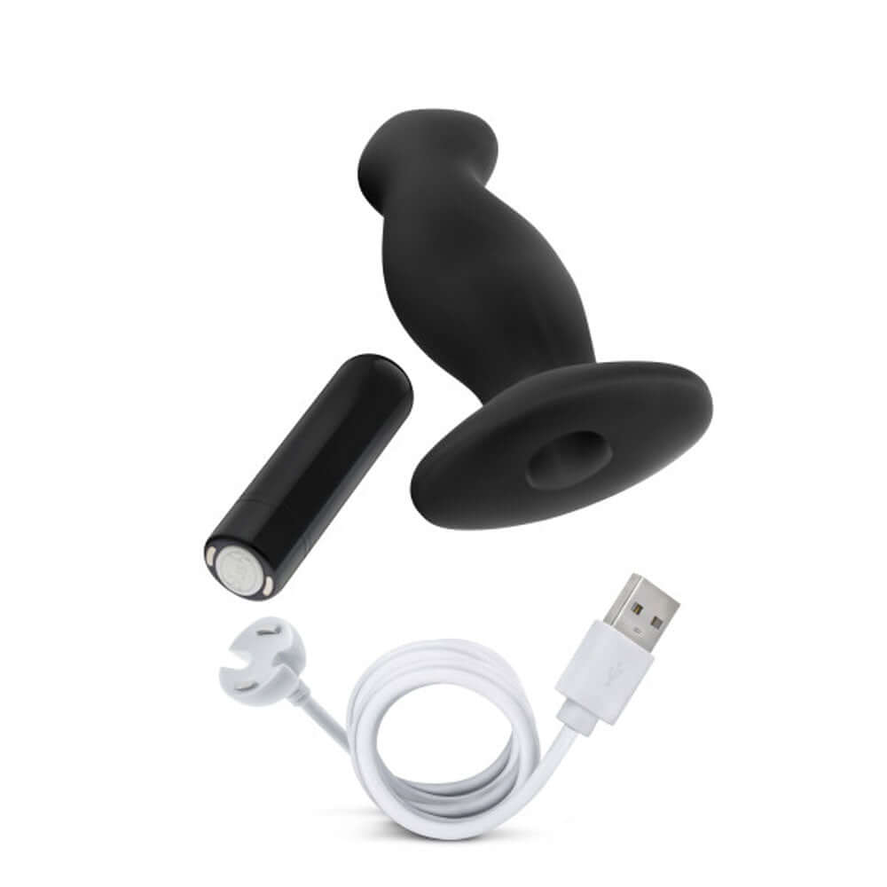 Anal Adventures - Platinum - Silicone Vibrating Prostate Massager 02 -Black-1