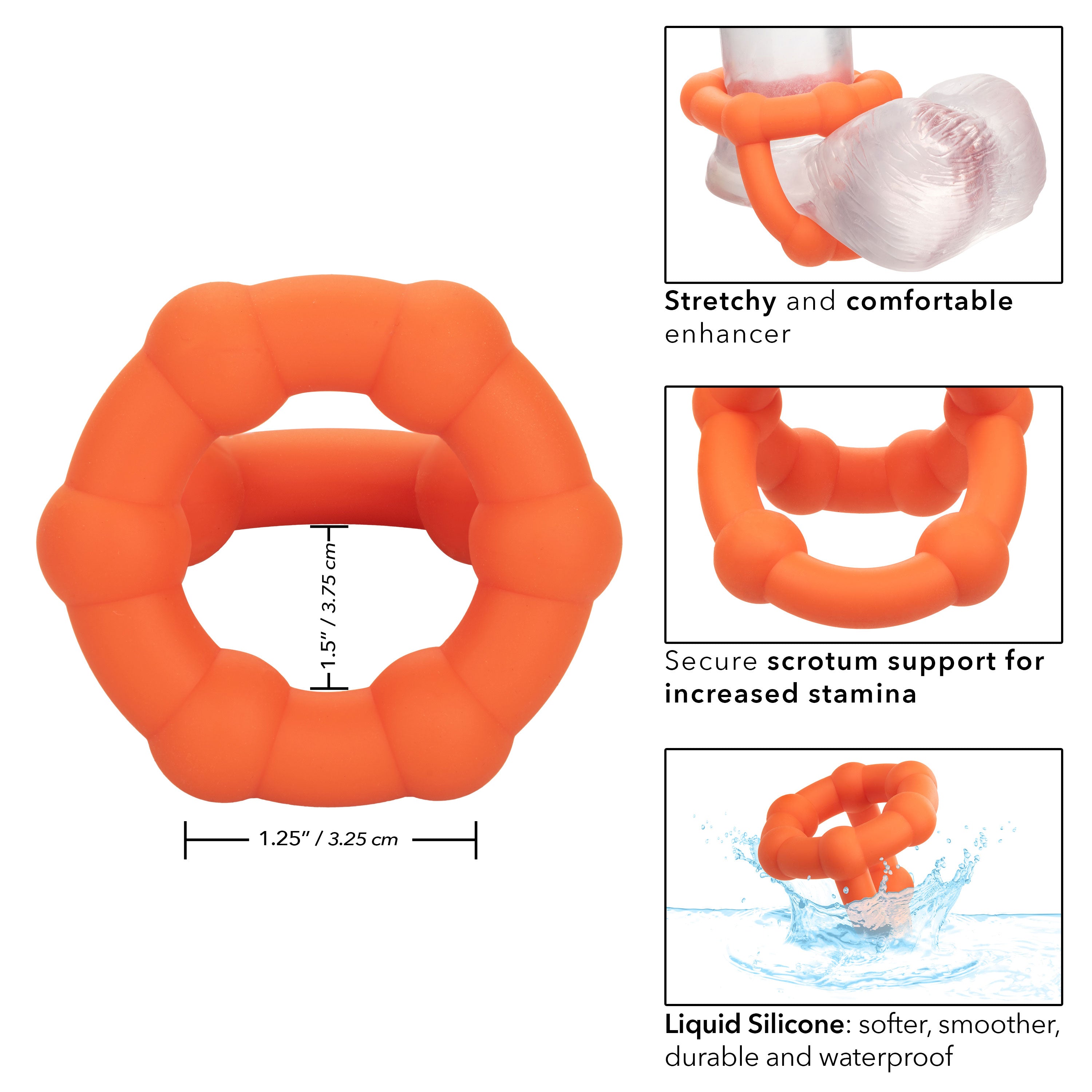 Alpha Liquid Silicone All Star Ring - Orange