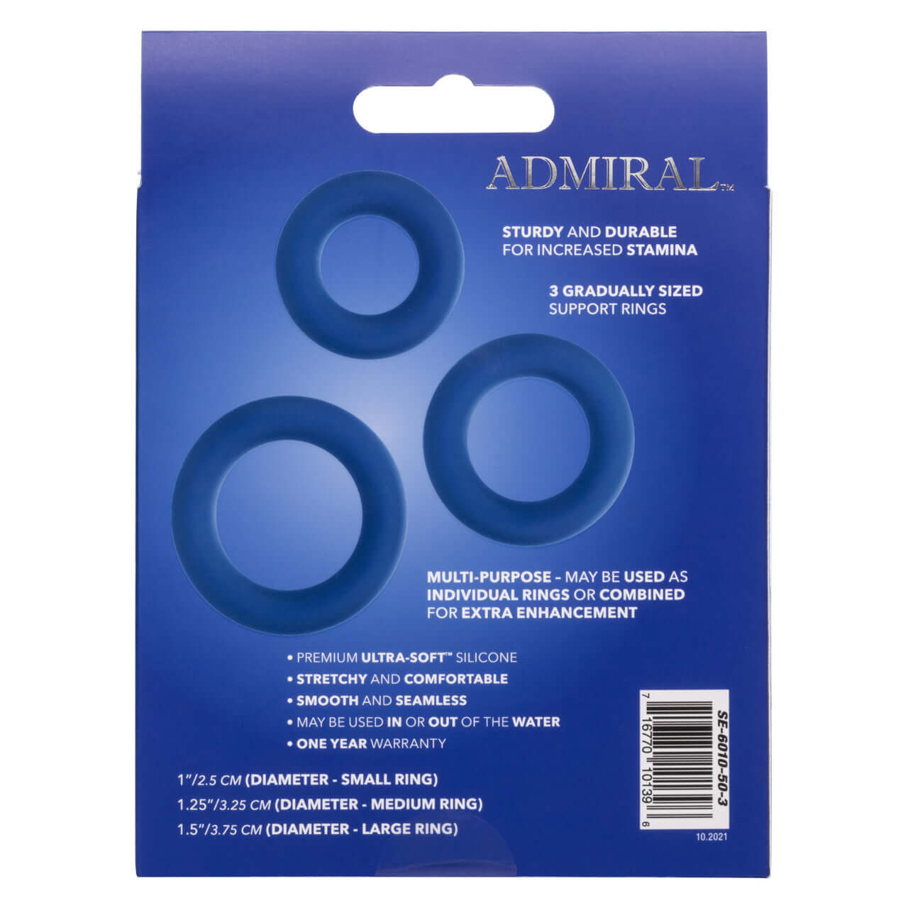 Admiral Universal Cock Ring Set - Blue-2