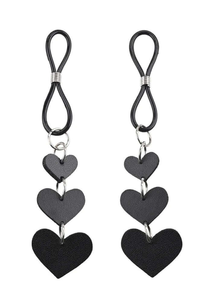 Heart Nipple Ties - Black-4