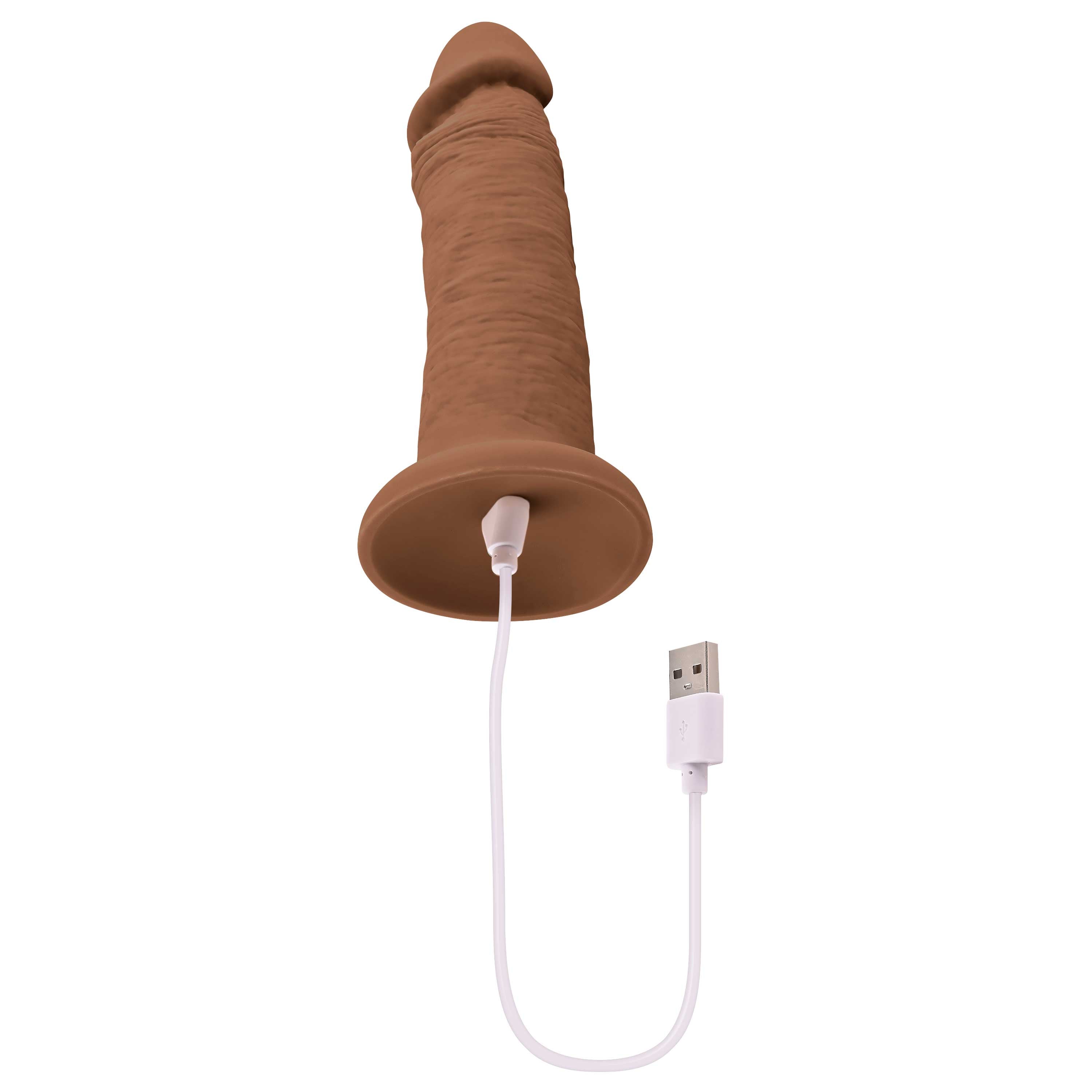 6 Inch Girthy Vibrating Dong - Dark-1