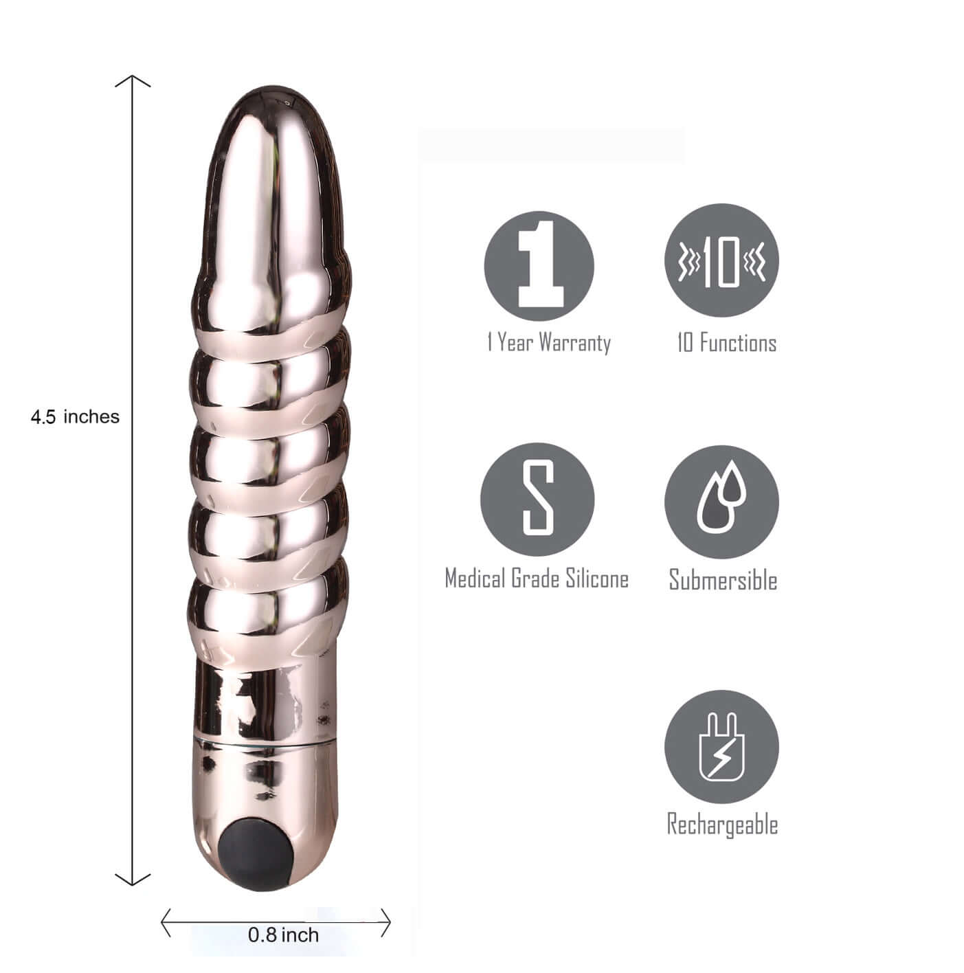 Lola 10 Function Vibrating Twisty Bullet - Rose Gold-1