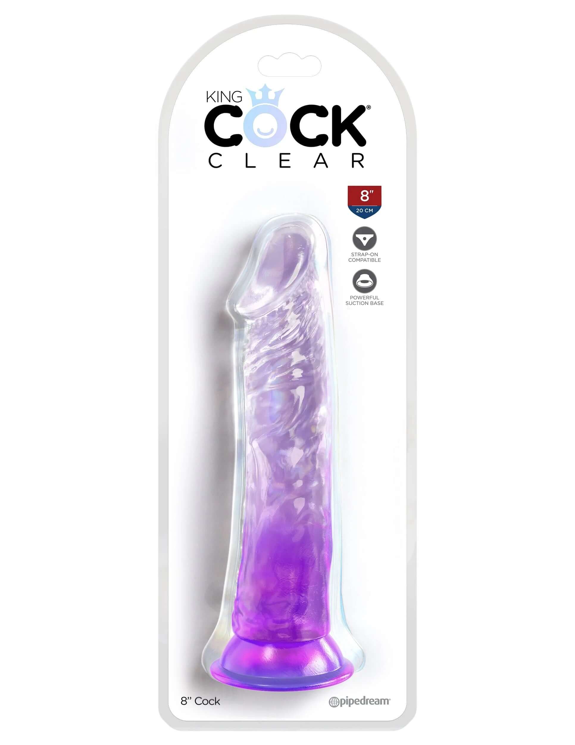 King Cock Clear 8 Inch - Purple-0