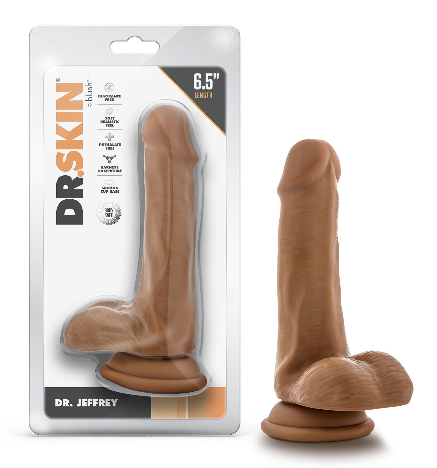 Dr. Skin - Dr. Jeffrey - 6.5 Inch Dildo With Balls - Tan