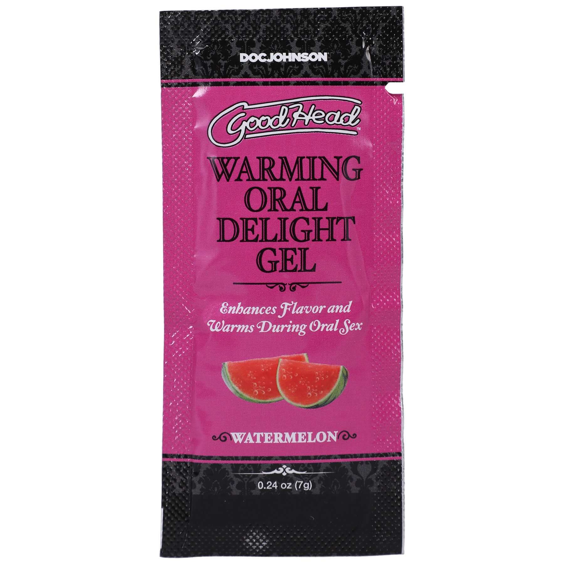 GoodHead Warming Oral Delight Gel in Watermelon 0.24 Oz sachet pack