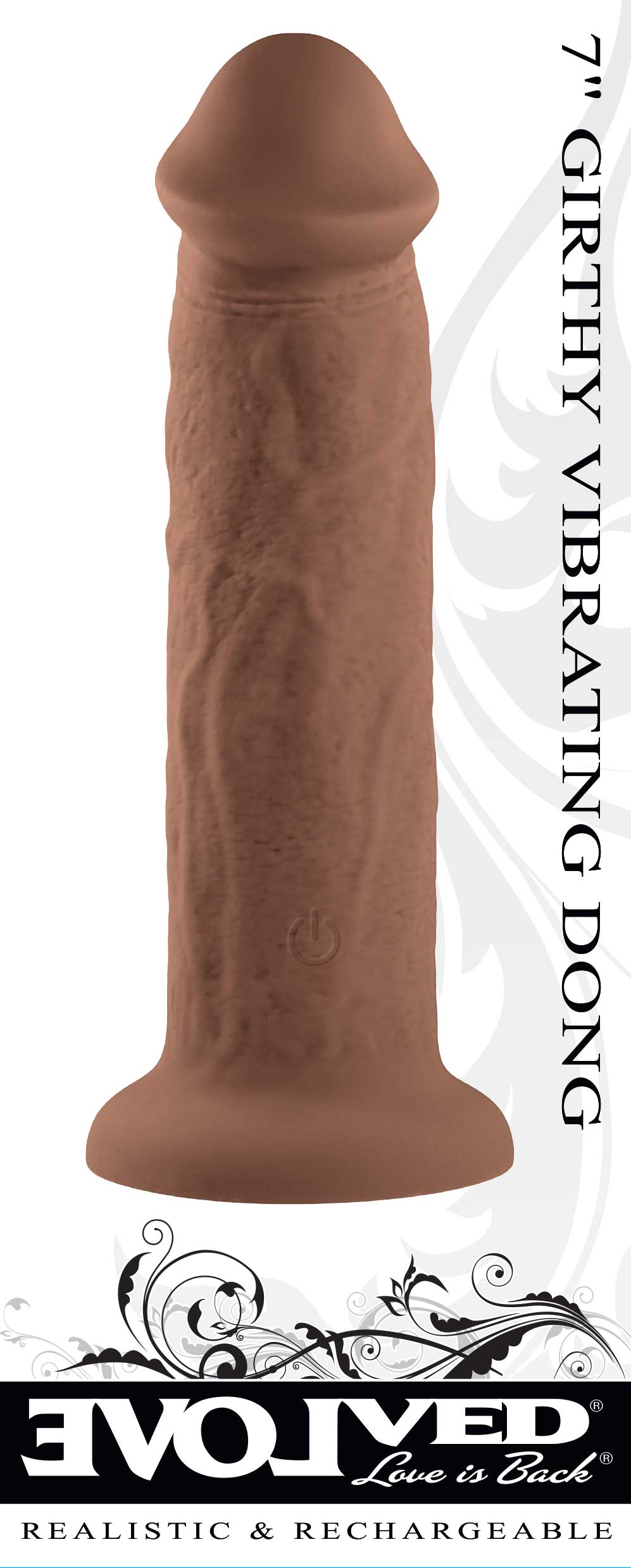 7 Inch Girthy Vibrating Dong - Dark-4