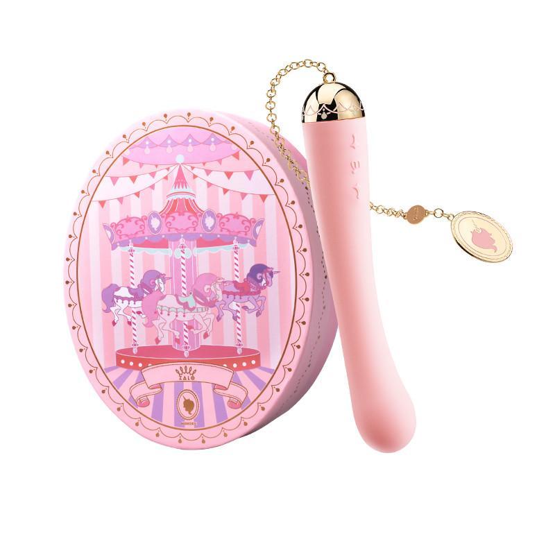 ZALO Momoko G-spot App-controlled Vibrator in Strawberry Pink with ornate packaging