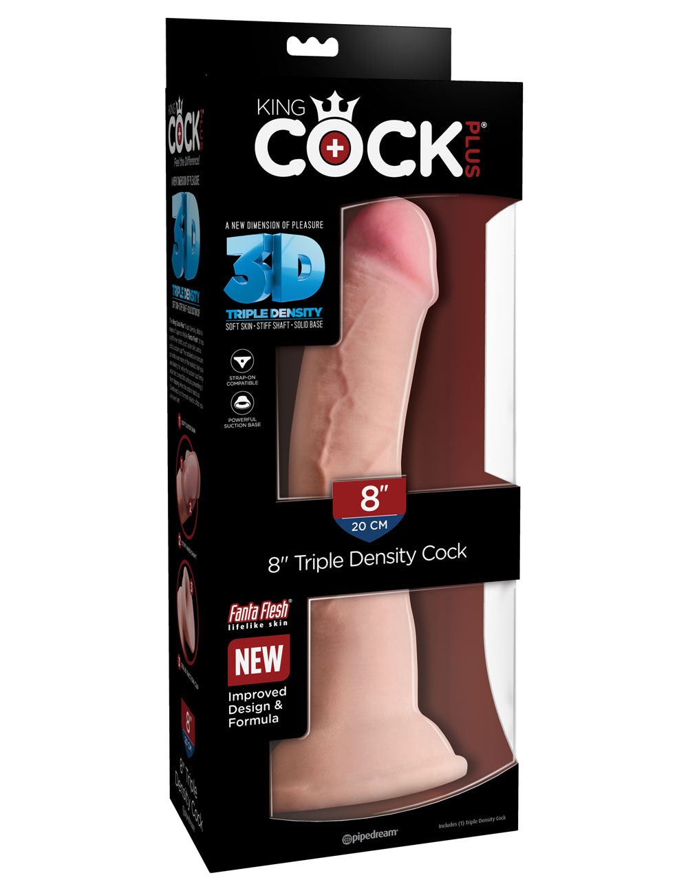 King Cock Plus Triple Density 8 Inch Cock - Flesh