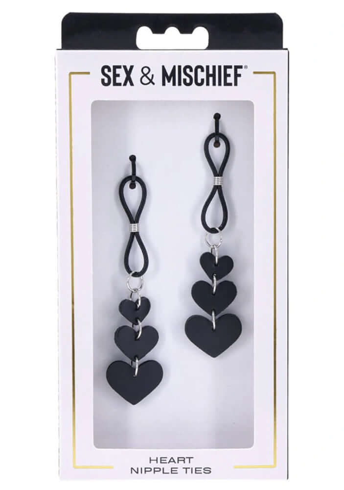 Heart Nipple Ties - Black-2