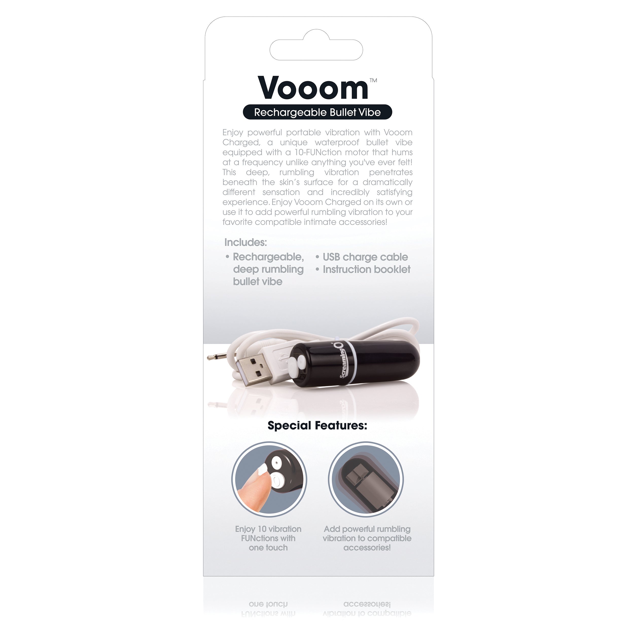 Charged Vooom Rechargeable Bullet Vibe - Black