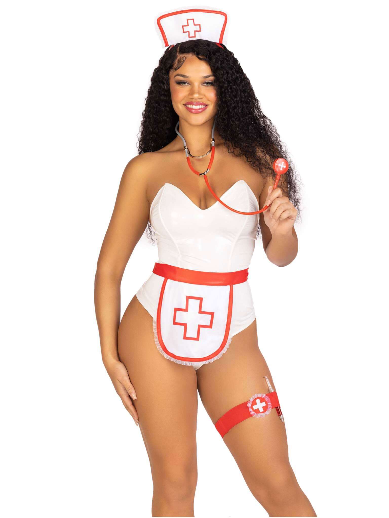 5 Pc Nurse Kit - One Size - White/red-1