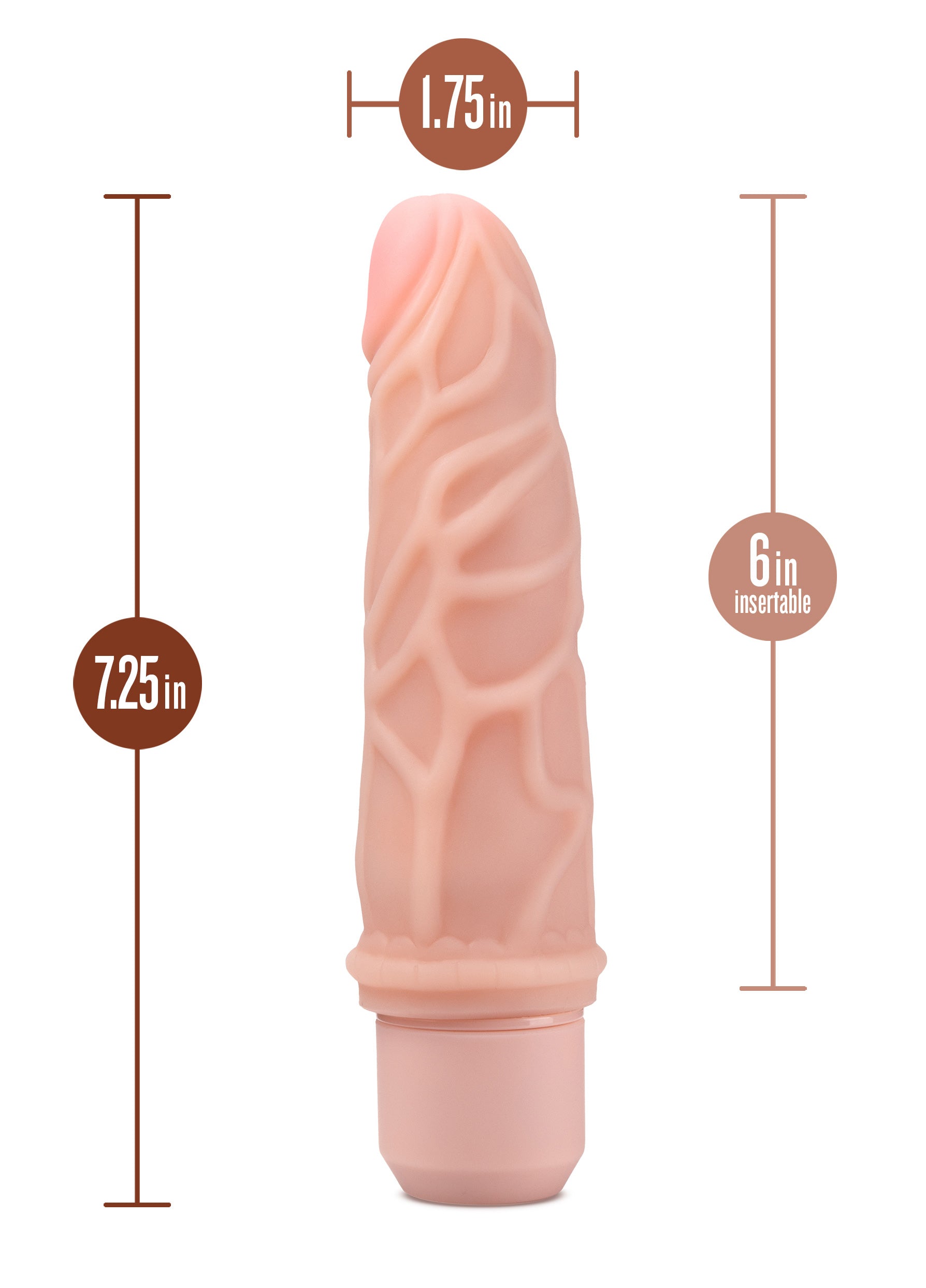 Dr. Skin Silicone - Dr. Robert - 7 Inch Vibrating  Dildo -Beige