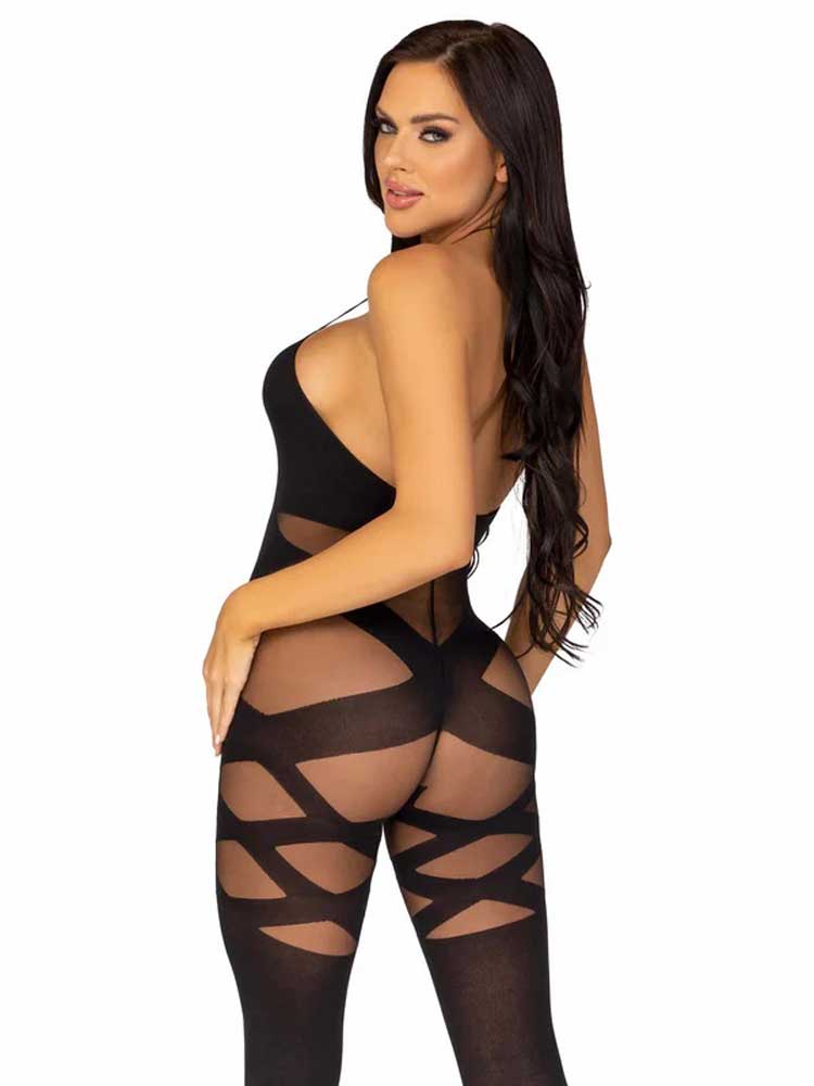 Feels Like Love Opaque Bodystocking - One Size -  Black-1